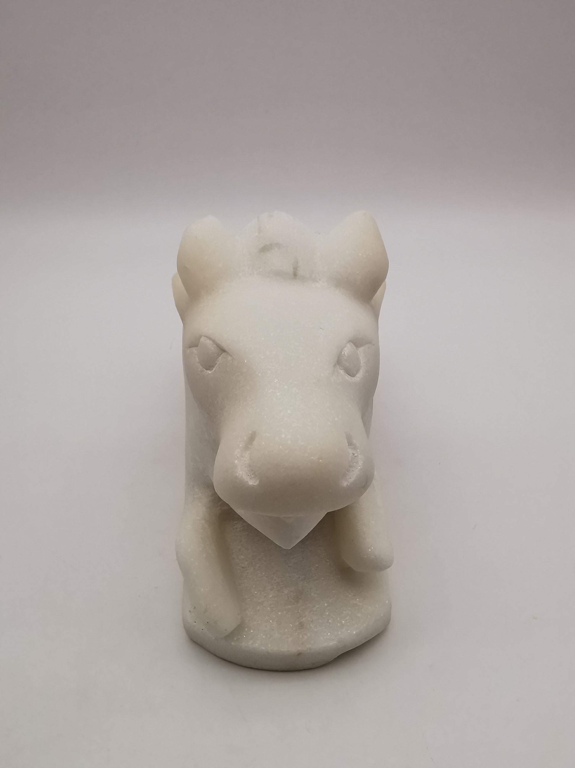 Heavy 3.9kg Vintage White Alabaster Shiva's Nandi Bull Statue - Sacred Cow