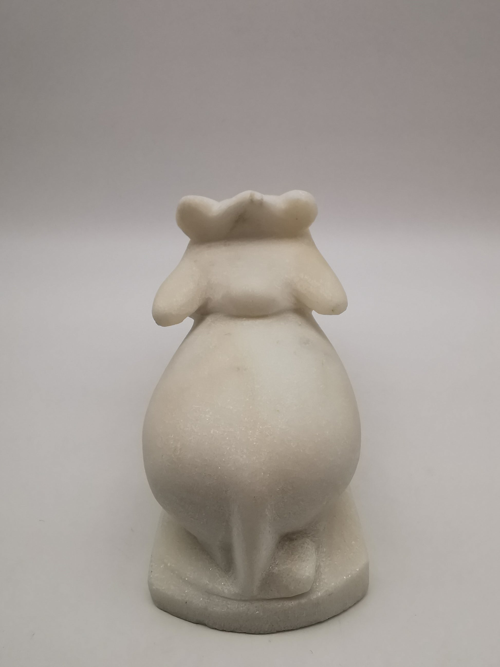 Heavy 3.9kg Vintage White Alabaster Shiva's Nandi Bull Statue - Sacred Cow