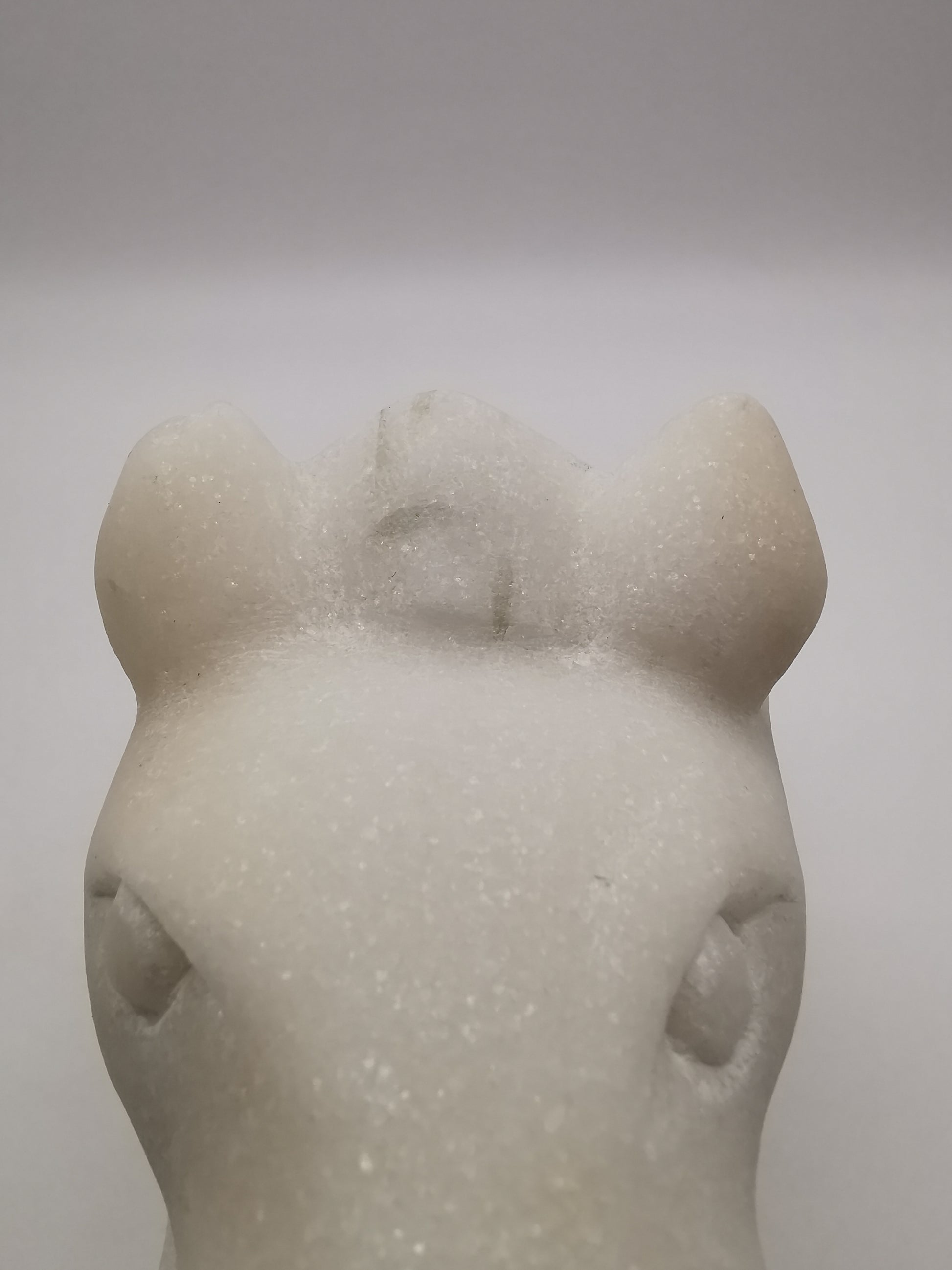 Heavy 3.9kg Vintage White Alabaster Shiva's Nandi Bull Statue - Sacred Cow