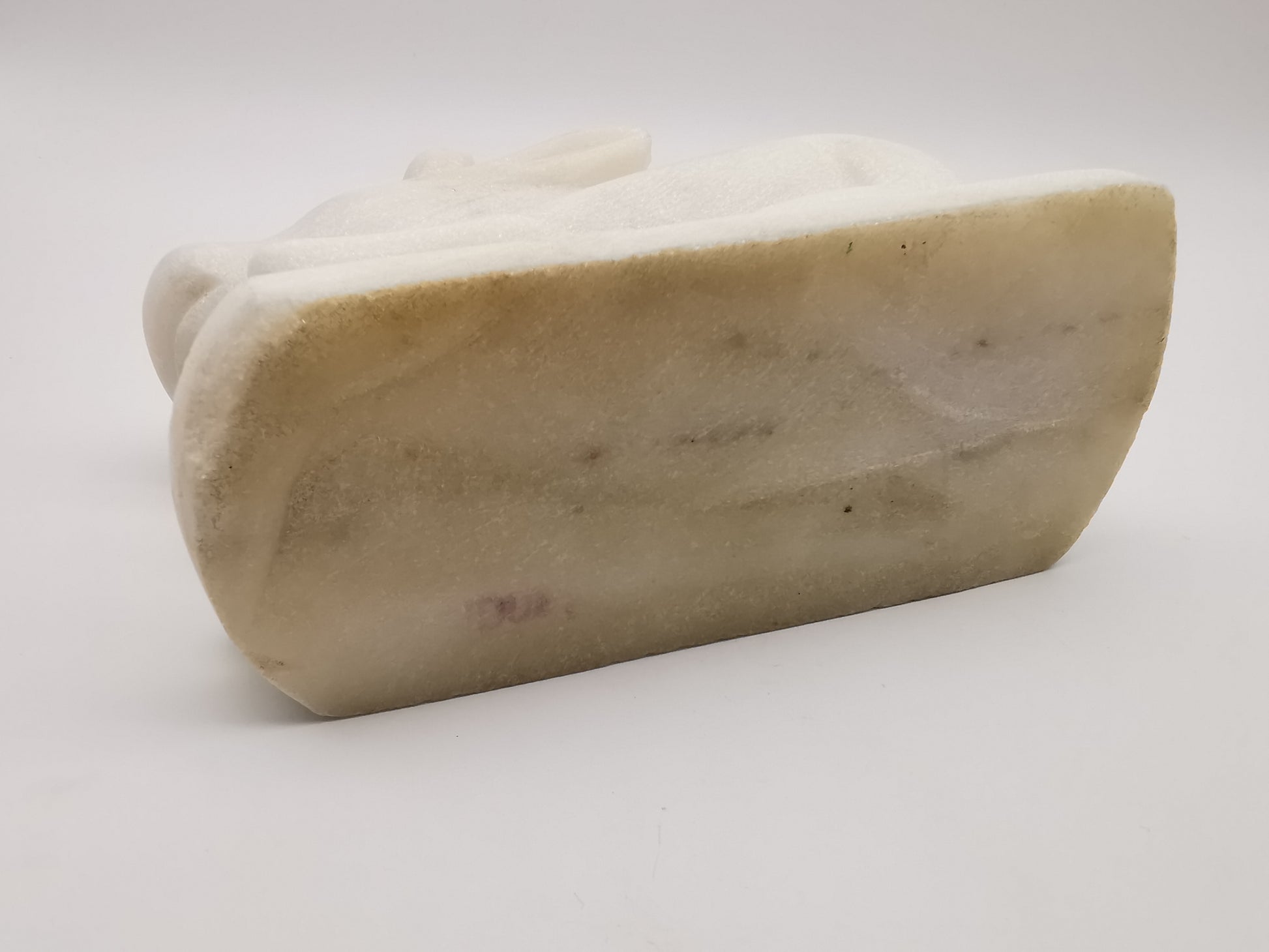 Heavy 3.9kg Vintage White Alabaster Shiva's Nandi Bull Statue - Sacred Cow