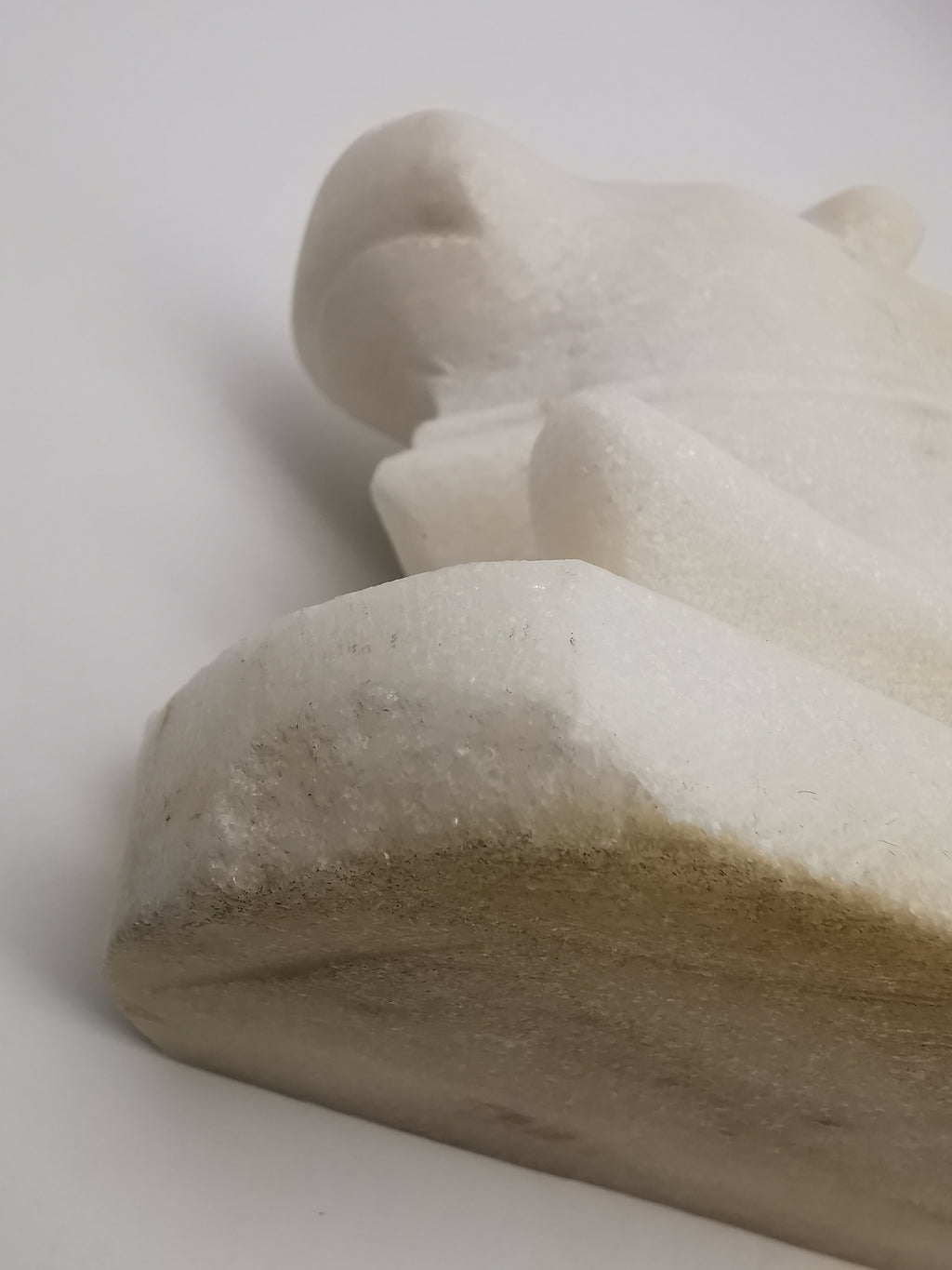 Heavy 3.9kg Vintage White Alabaster Shiva's Nandi Bull Statue - Sacred Cow