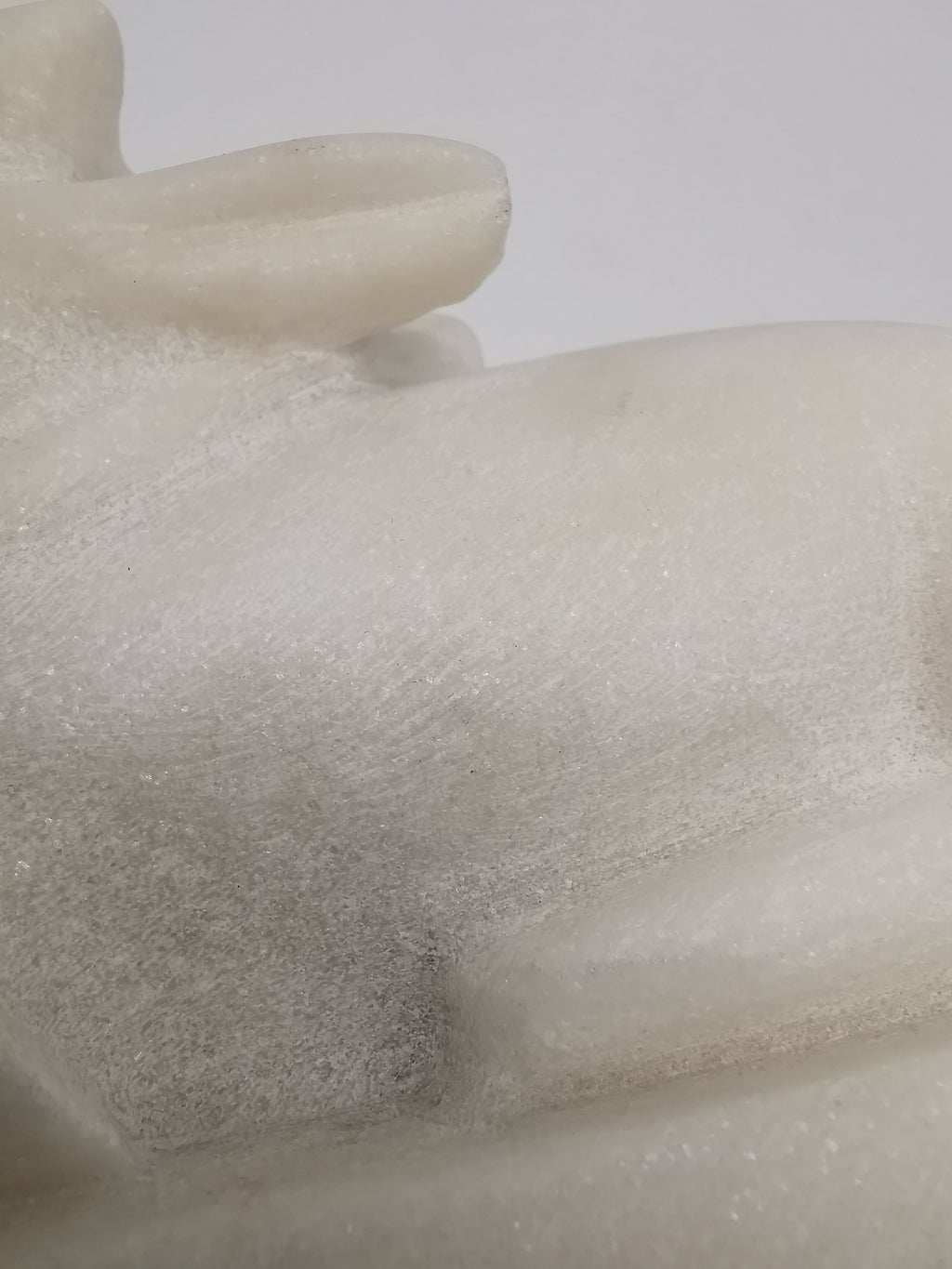Heavy 3.9kg Vintage White Alabaster Shiva's Nandi Bull Statue - Sacred Cow