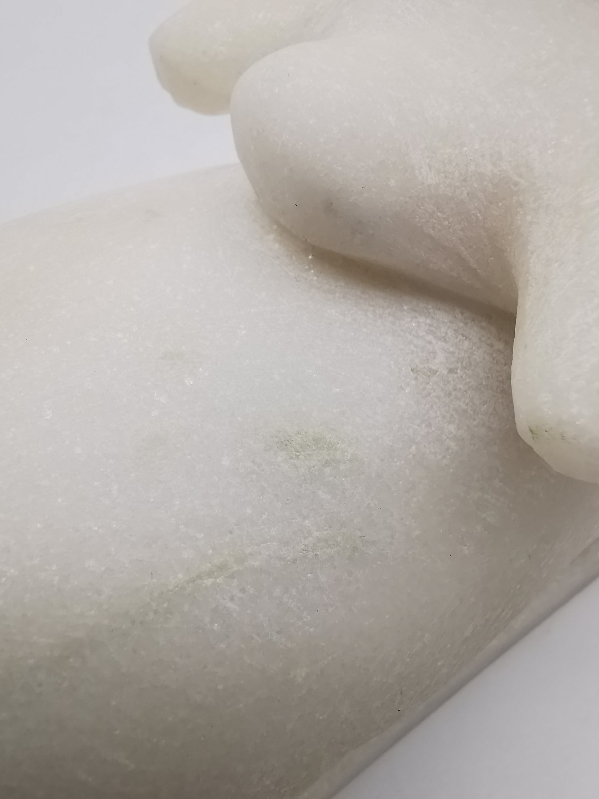 Heavy 3.9kg Vintage White Alabaster Shiva's Nandi Bull Statue - Sacred Cow