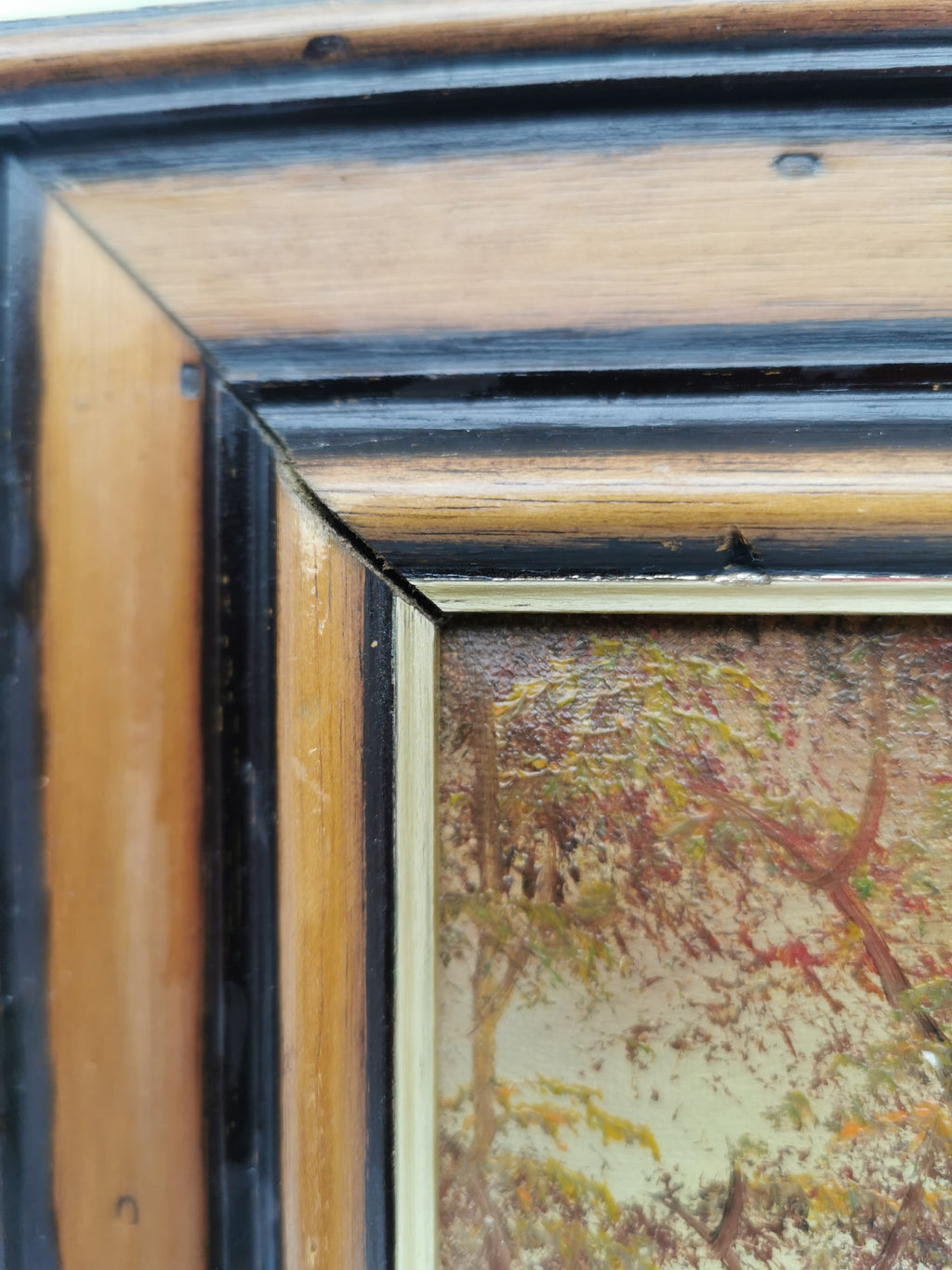 Vintage Irene Cafieri Signed Original Oil Painting –  Autumn Woodland Landscape