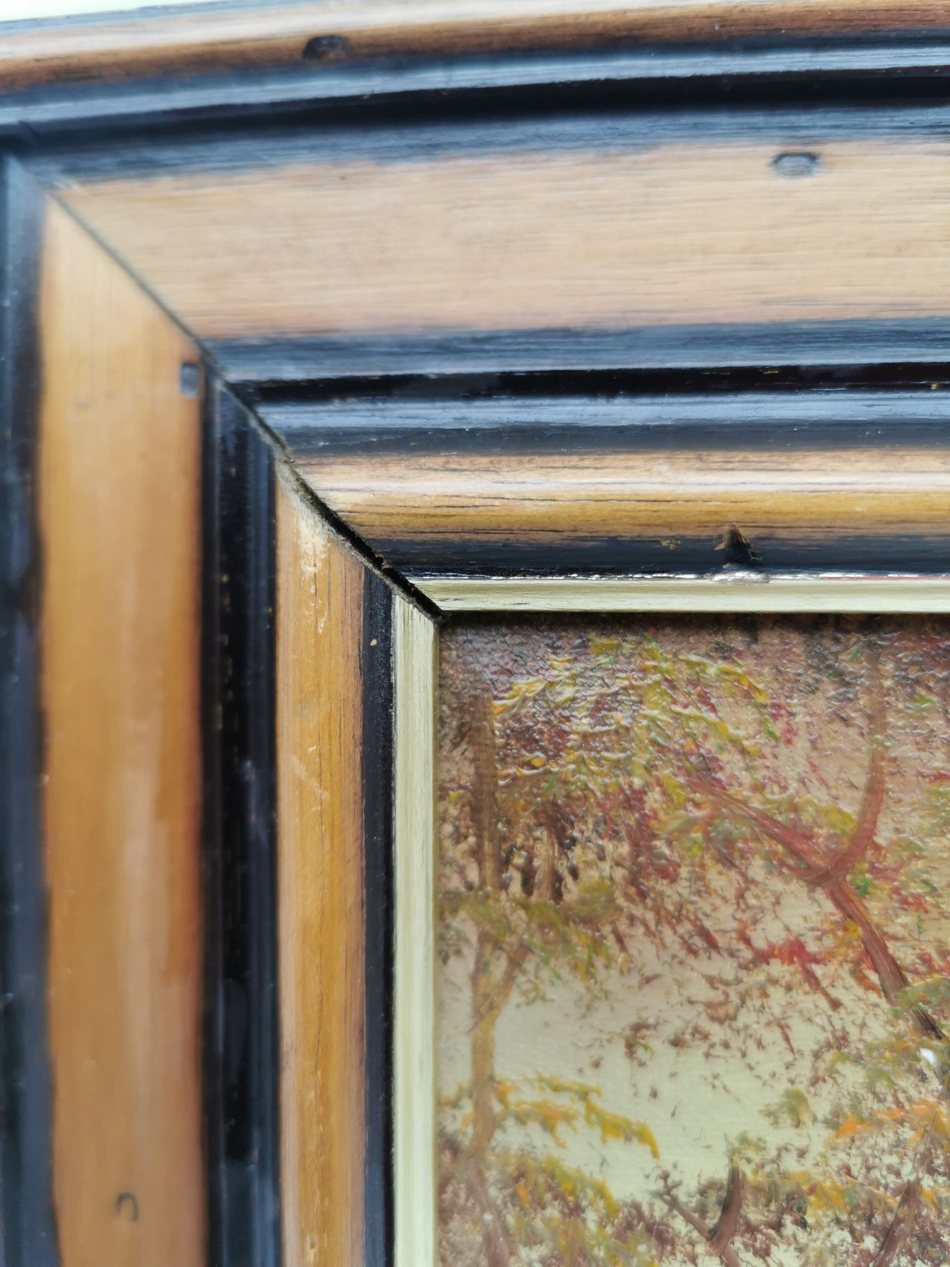 Vintage Irene Cafieri Signed Original Oil Painting –  Autumn Woodland Landscape