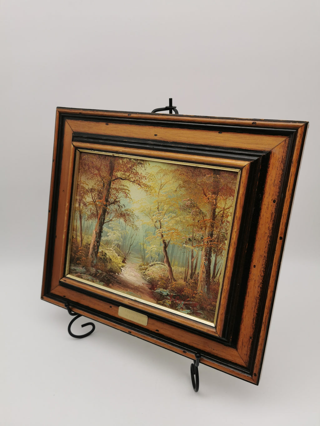 Vintage Irene Cafieri Signed Original Oil Painting –  Autumn Woodland Landscape