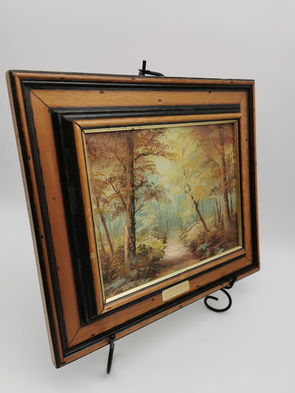 Vintage Irene Cafieri Signed Original Oil Painting –  Autumn Woodland Landscape