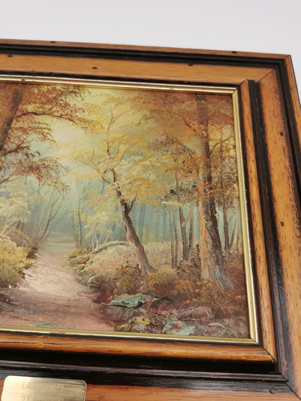 Vintage Irene Cafieri Signed Original Oil Painting –  Autumn Woodland Landscape