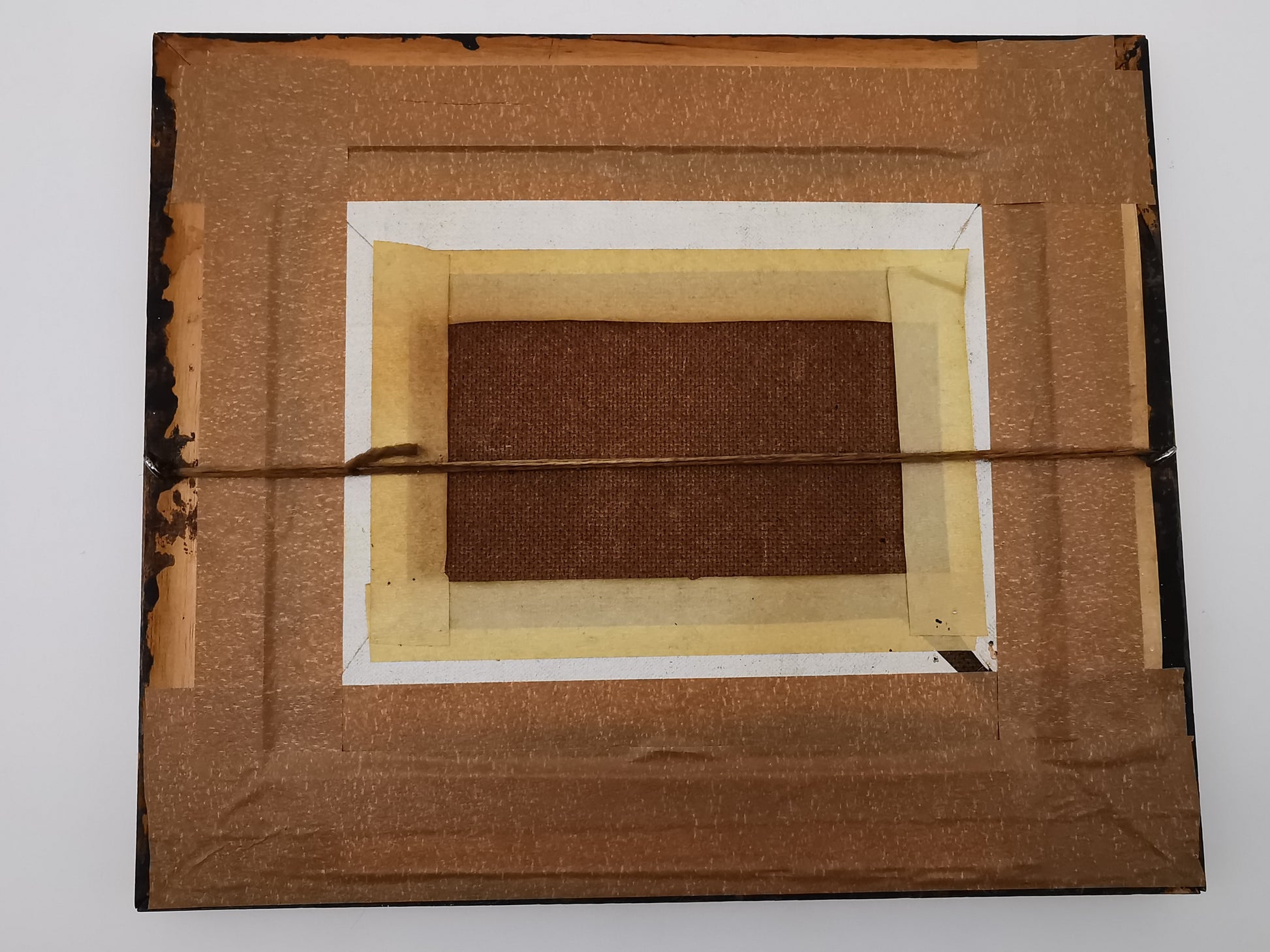 Vintage Original Oil Painting Forest and cabin landscape scene