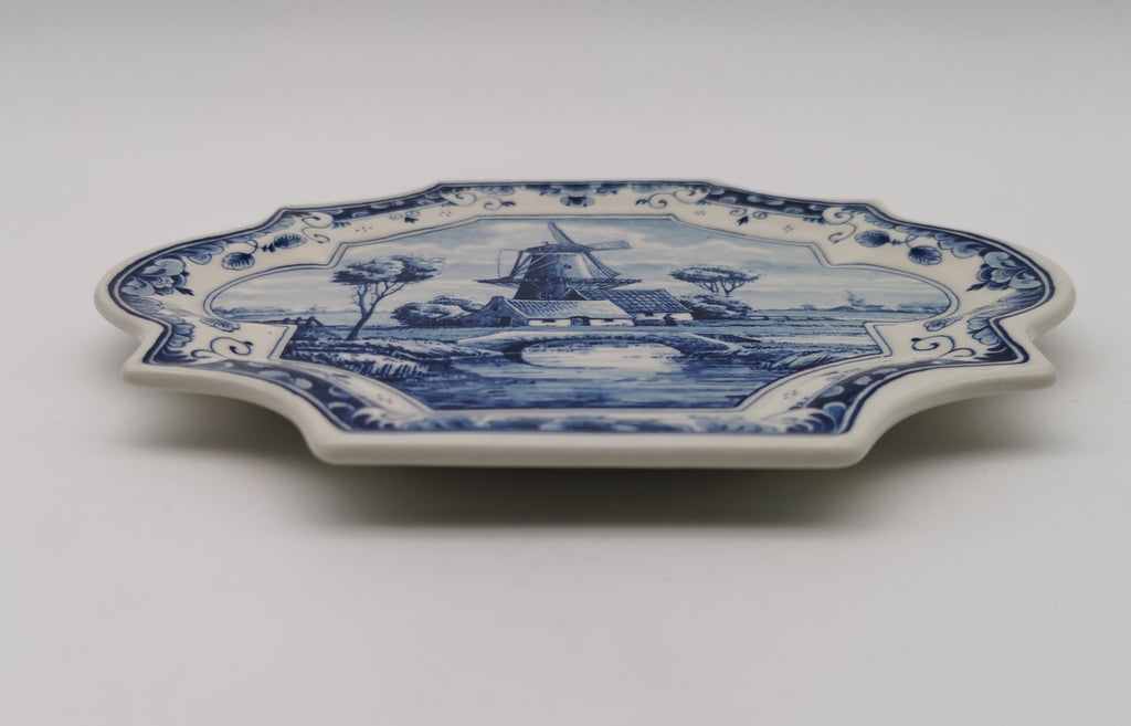 Vintage OWP Delfts Blue Windmill Wall Plaque – Limited Edition Dutch Ceramic Platter