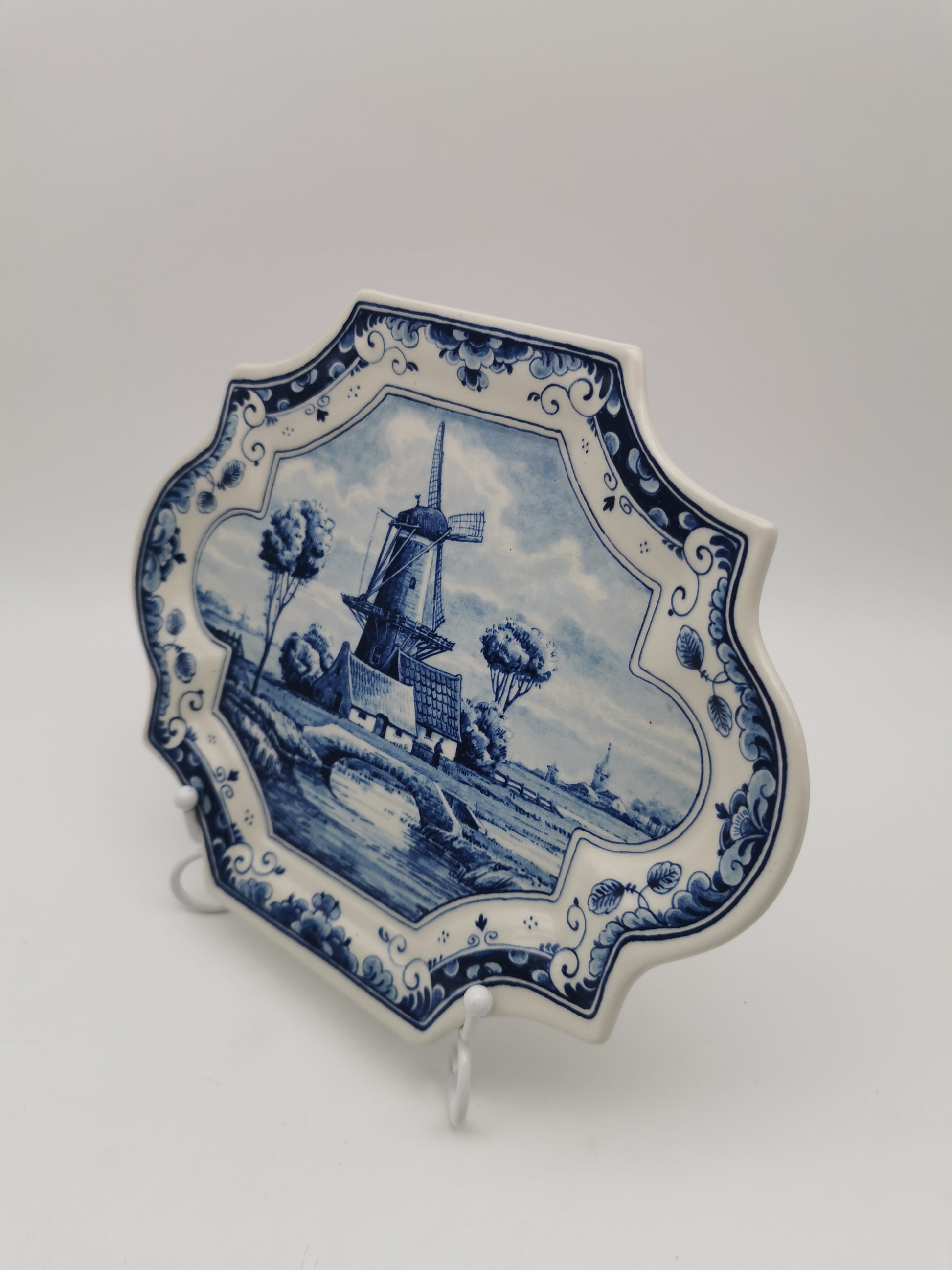 Vintage OWP Delfts Blue Windmill Wall Plaque – Limited Edition Dutch Ceramic Platter