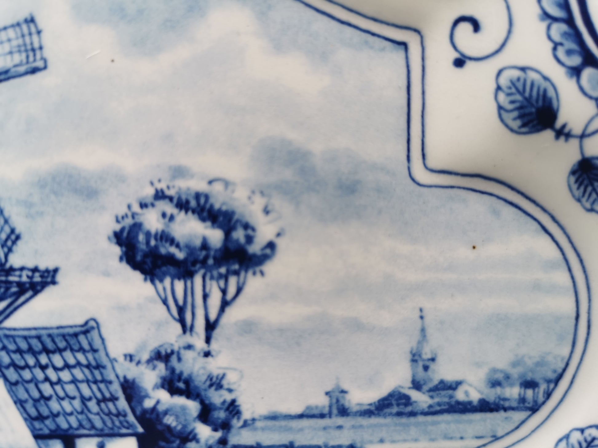Vintage OWP Delfts Blue Windmill Wall Plaque – Limited Edition Dutch Ceramic Platter