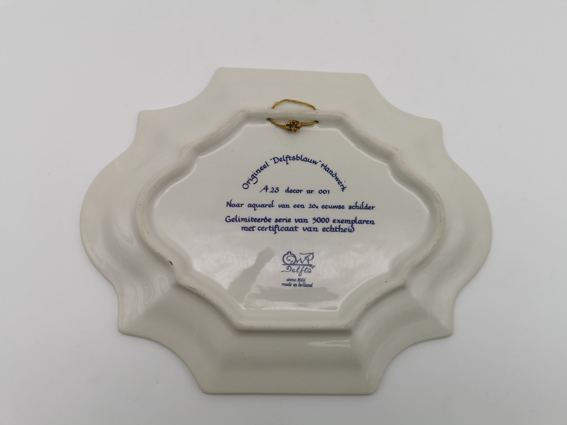 Vintage OWP Delfts Blue Windmill Wall Plaque – Limited Edition Dutch Ceramic Platter
