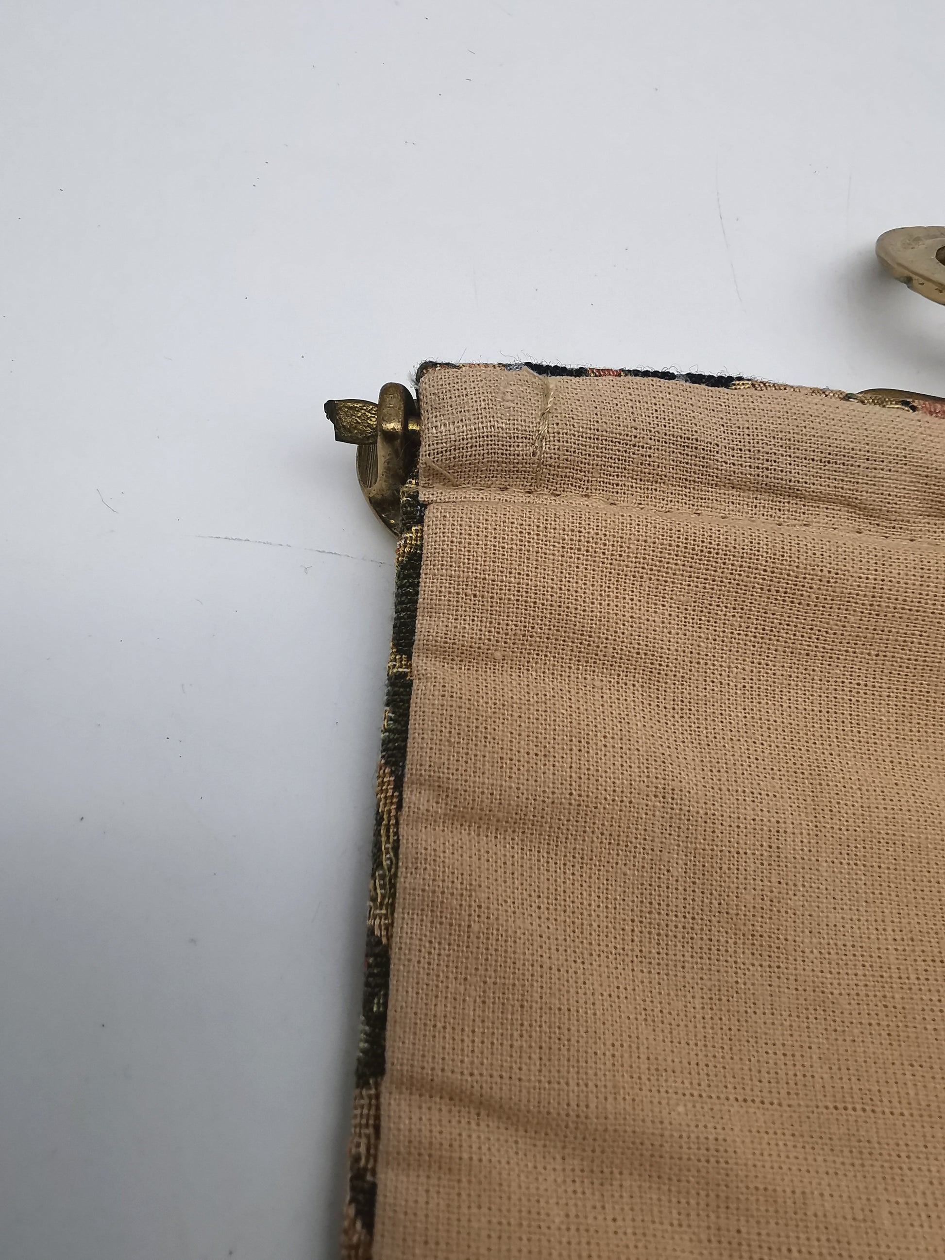 Vintage Floral Tapestry Bell Pull Wall Hanging with Brass Hardware