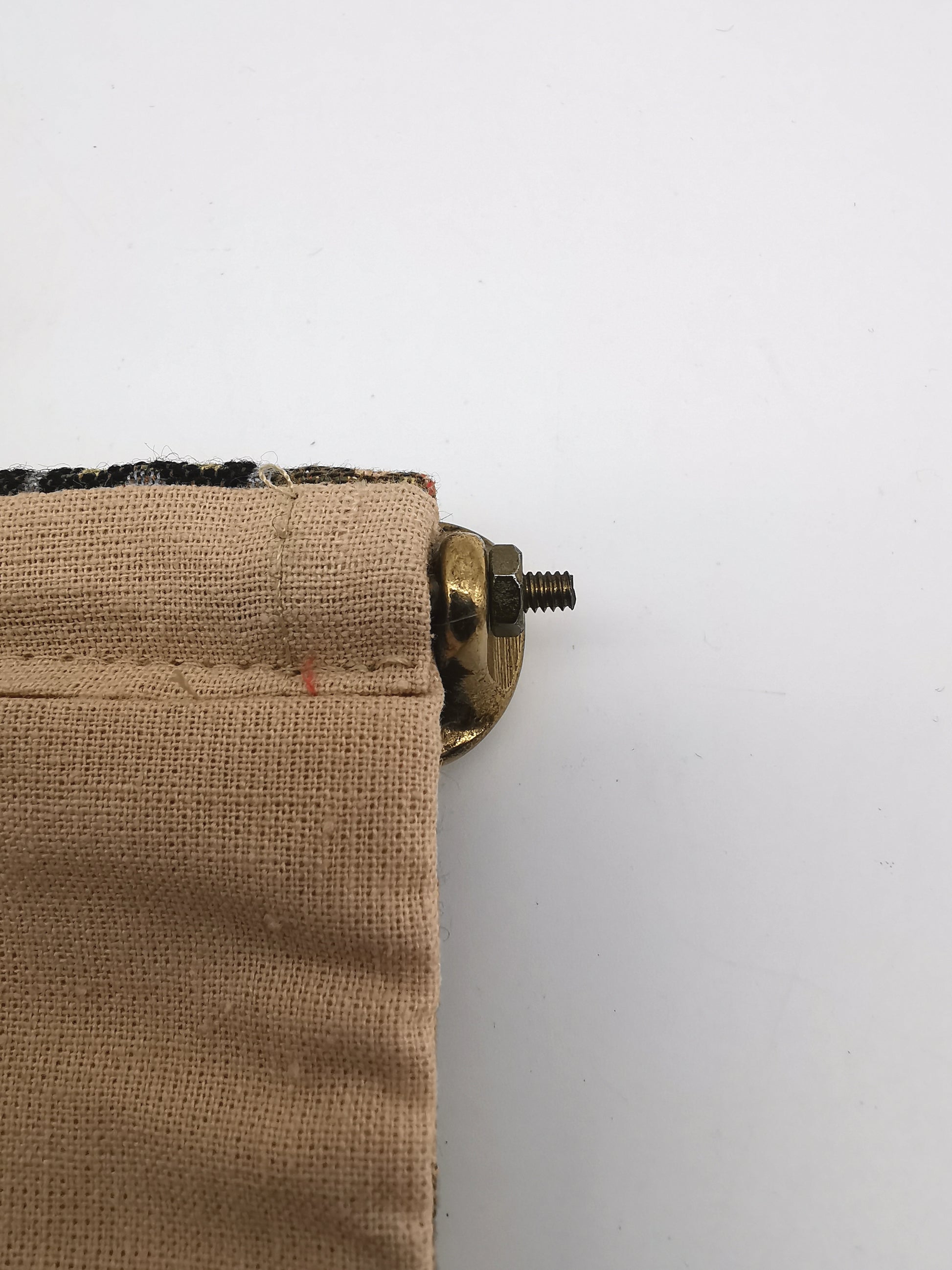 Vintage Floral Tapestry Bell Pull Wall Hanging with Brass Hardware
