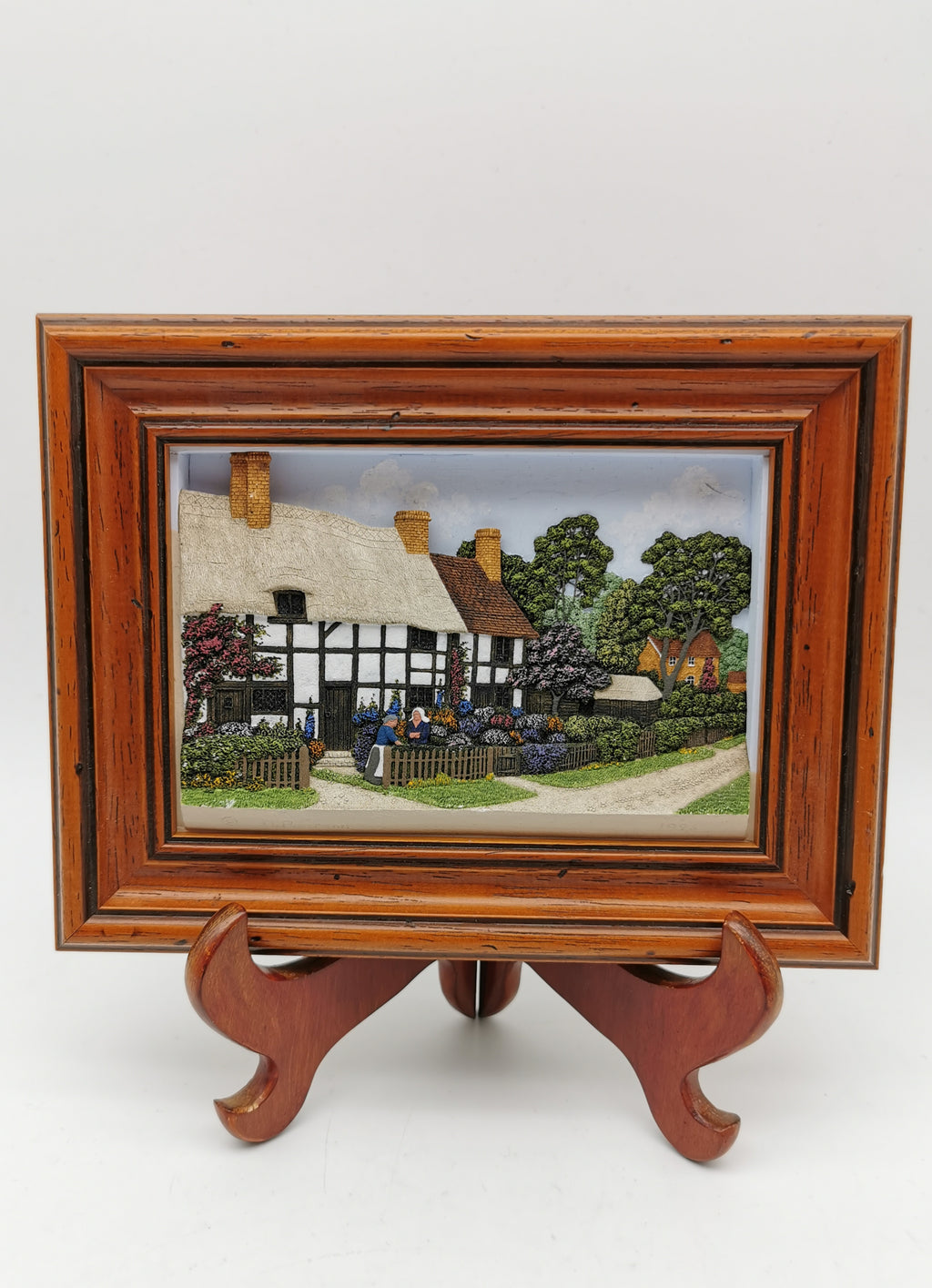 Vintage Framed Wall Plaque Country Lane Stratford-Upon-Avon, 1994 Friar Crafts 3D Cast Relief