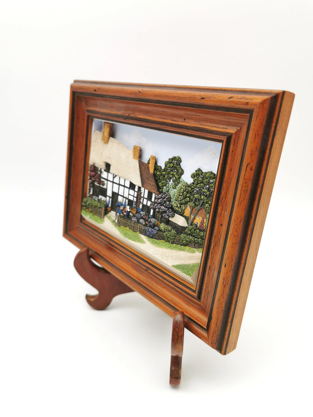 Vintage Framed Wall Plaque Country Lane Stratford-Upon-Avon, 1994 Friar Crafts 3D Cast Relief