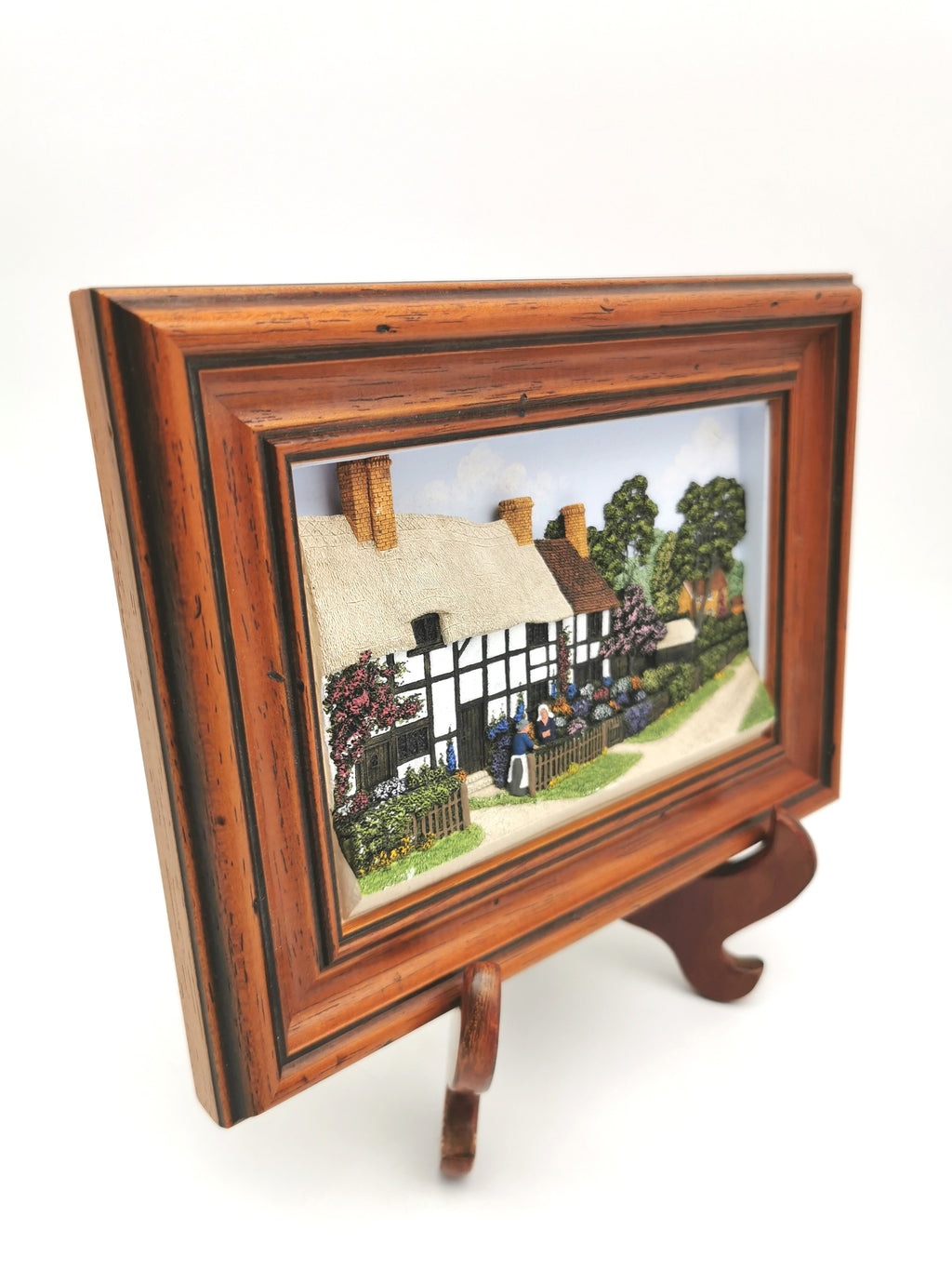 Vintage Framed Wall Plaque Country Lane Stratford-Upon-Avon, 1994 Friar Crafts 3D Cast Relief