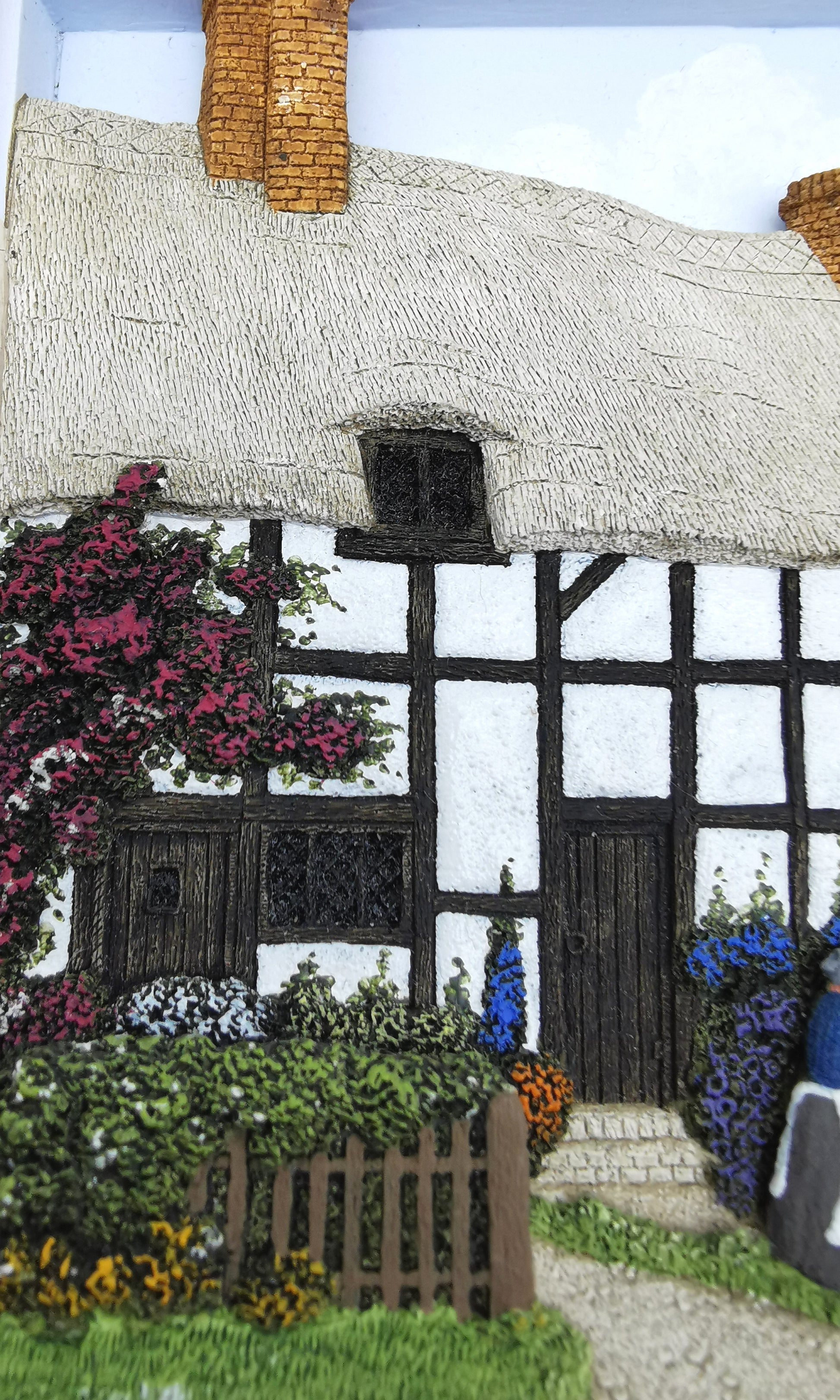 Vintage Framed Wall Plaque Country Lane Stratford-Upon-Avon, 1994 Friar Crafts 3D Cast Relief