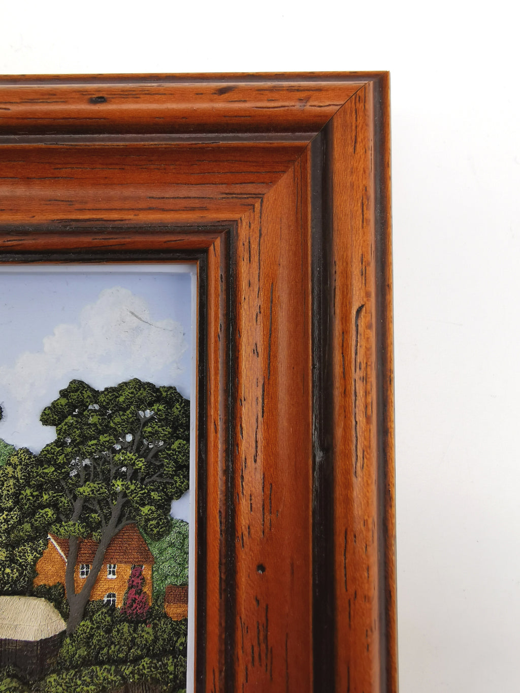 Vintage Framed Wall Plaque Country Lane Stratford-Upon-Avon, 1994 Friar Crafts 3D Cast Relief