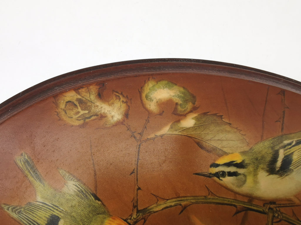 Pair Vintage Basil Ede Bird Oval Wall Plaques – Goldcrests and Long-tailed Tits, 26cm wide