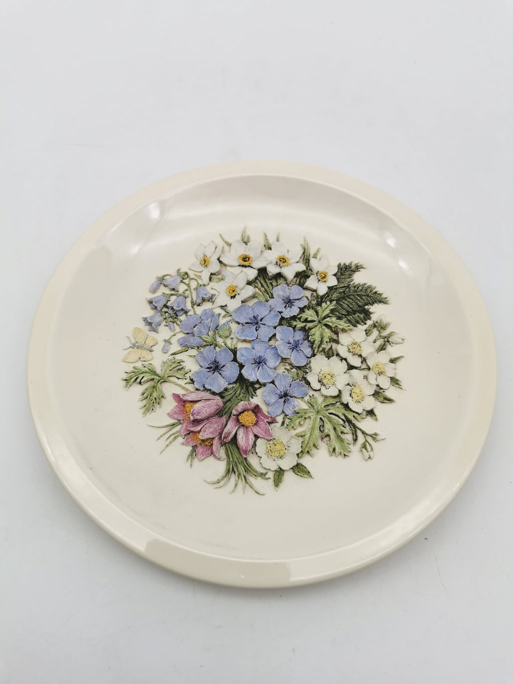 Vintage Hand-Painted Ken Norris Floral Relief Wall Plaque, Watersmeet Studios