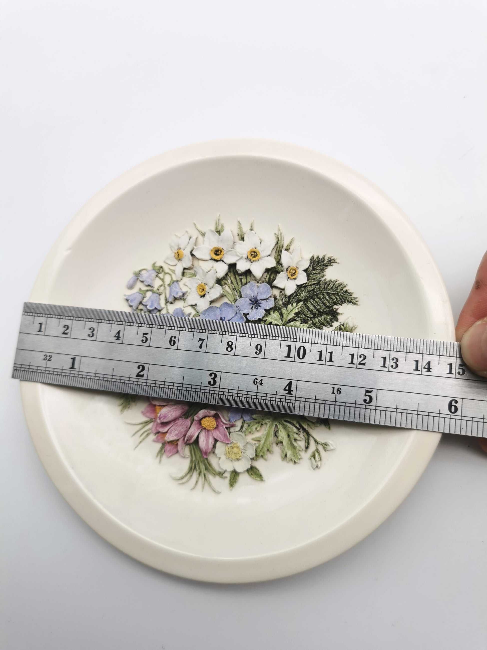 Vintage Hand-Painted Ken Norris Floral Relief Wall Plaque, Watersmeet Studios