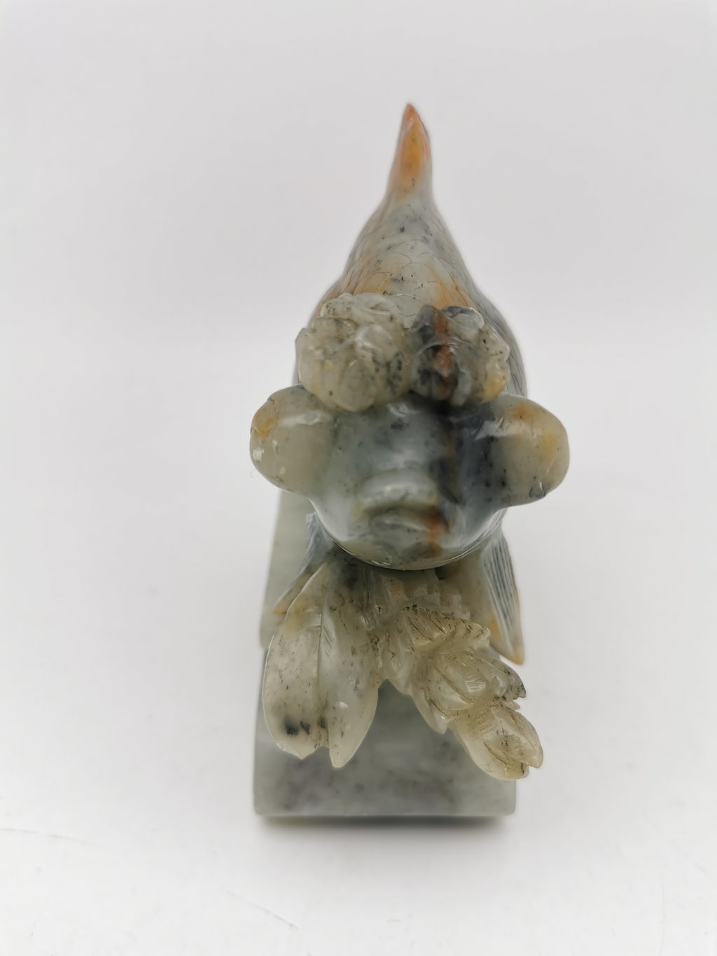 Large Vintage Chinese Hand-Carved Soapstone Goldfish Sculpture -1kg