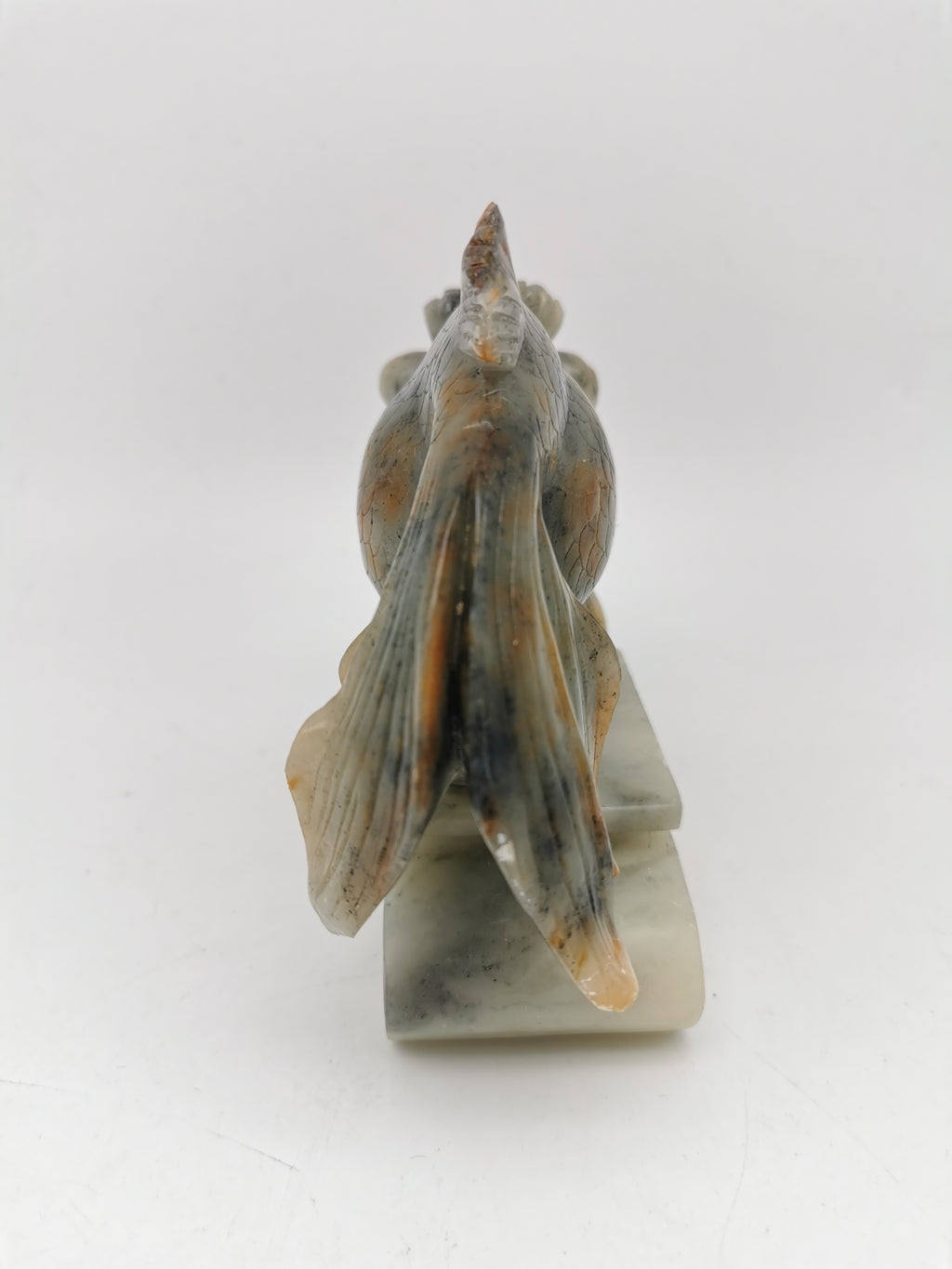 Large Vintage Chinese Hand-Carved Soapstone Goldfish Sculpture -1kg