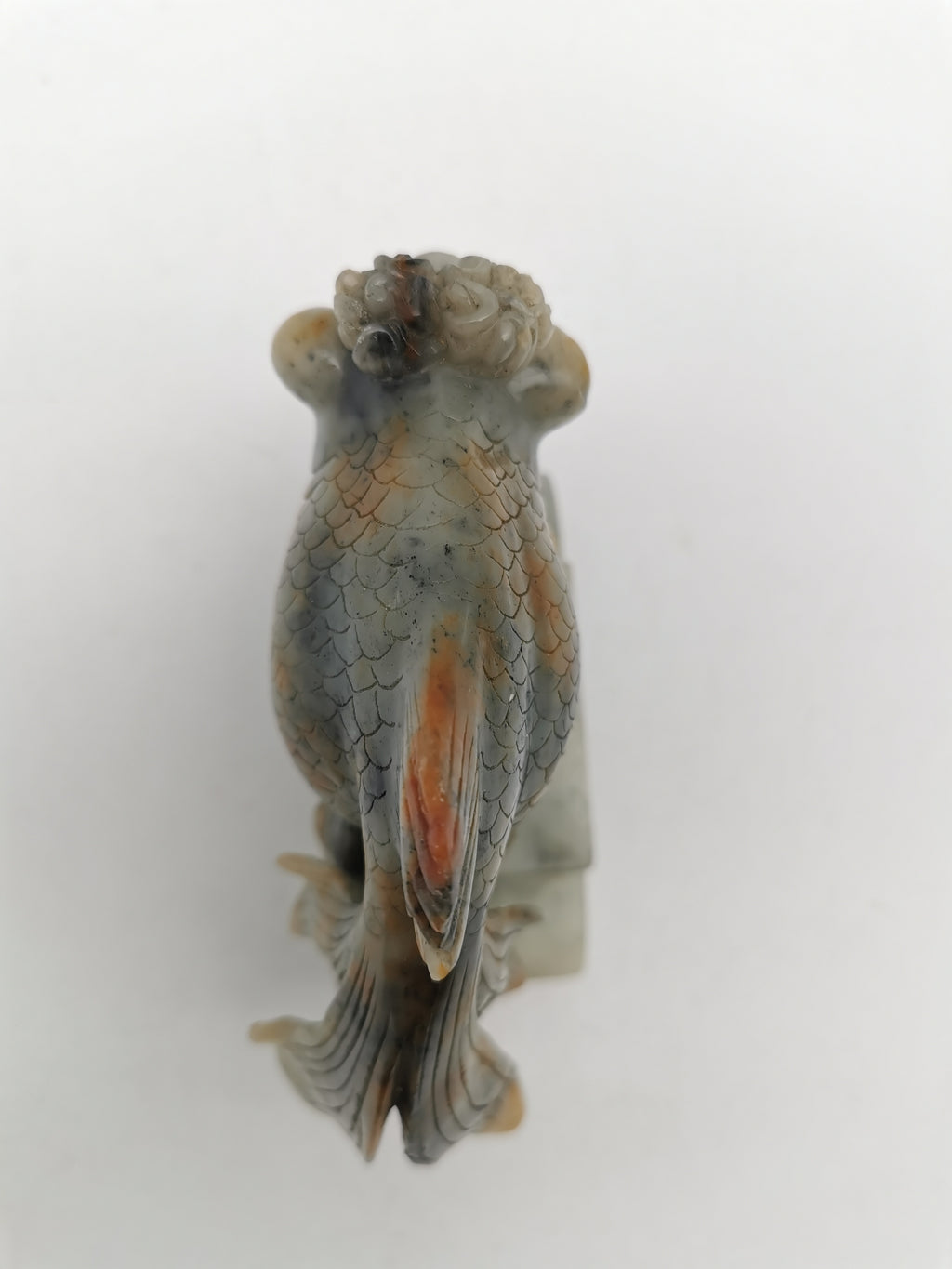 Large Vintage Chinese Hand-Carved Soapstone Goldfish Sculpture -1kg