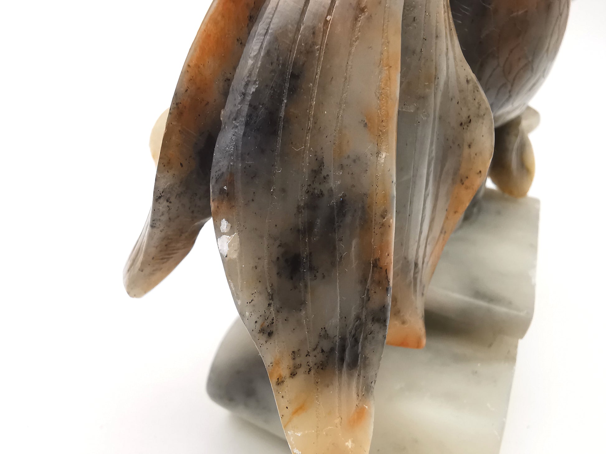 Large Vintage Chinese Hand-Carved Soapstone Goldfish Sculpture -1kg