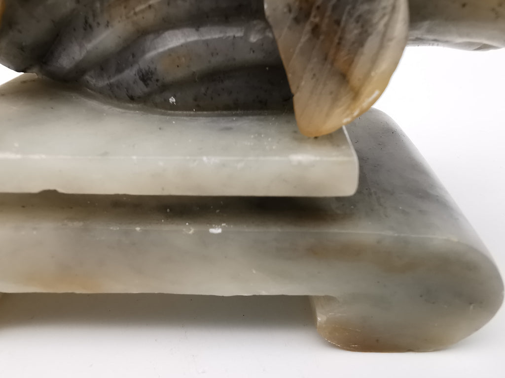 Large Vintage Chinese Hand-Carved Soapstone Goldfish Sculpture -1kg