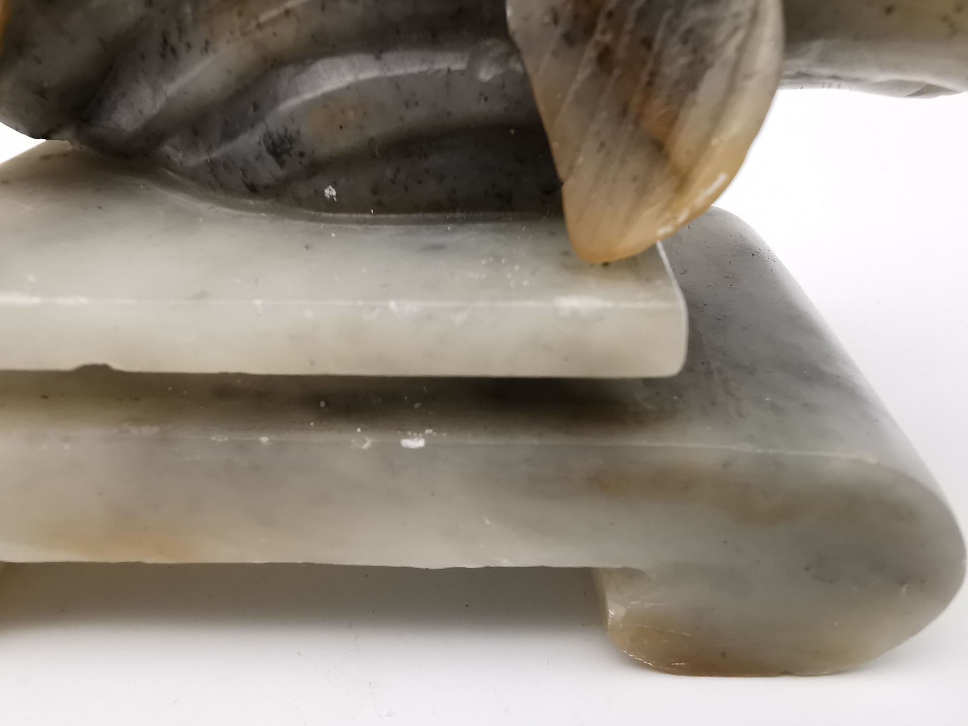 Large Vintage Chinese Hand-Carved Soapstone Goldfish Sculpture -1kg