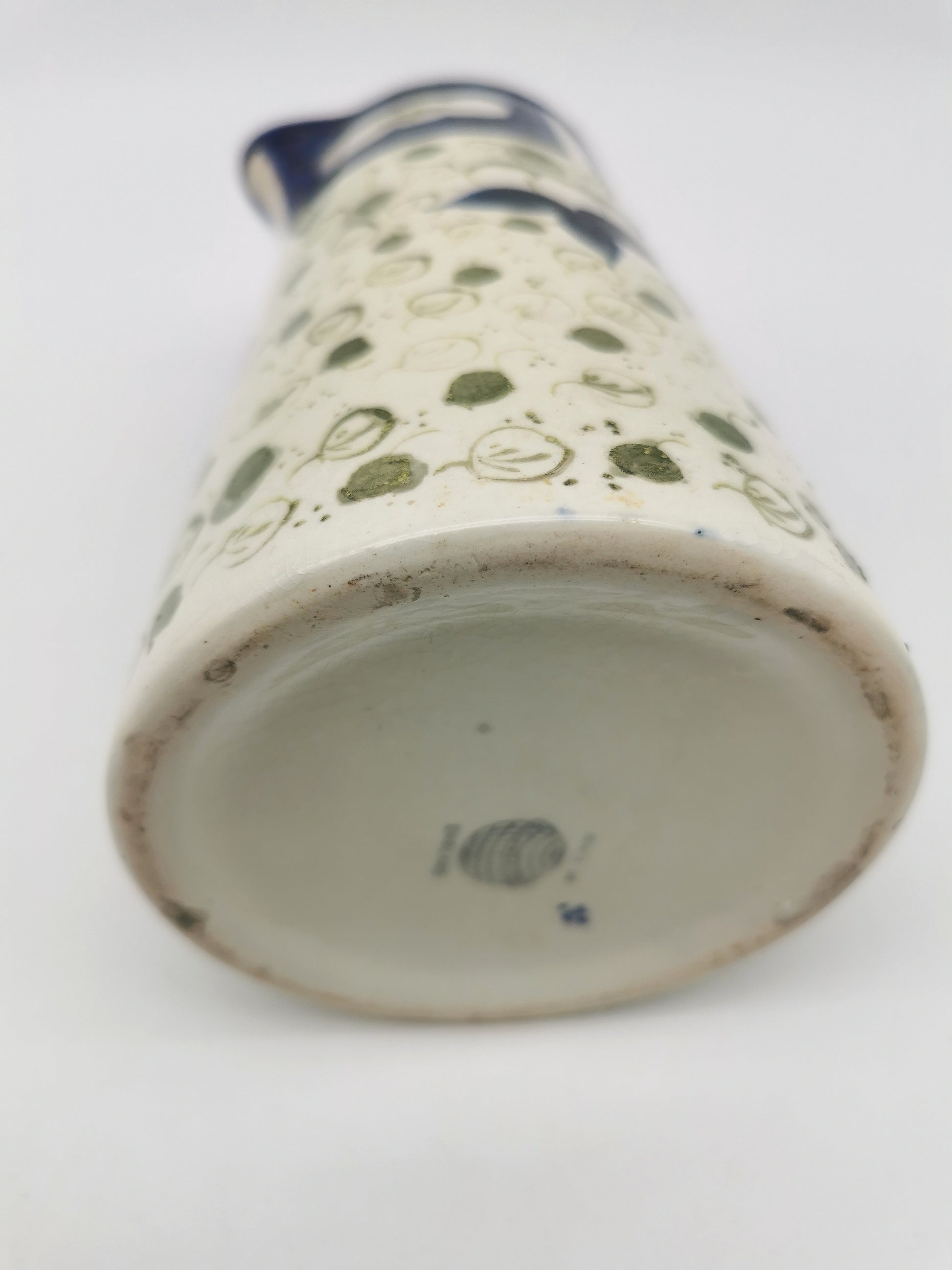 George Clews &Co Pottery Blue & Green Floral Stoneware Jug Pitcher