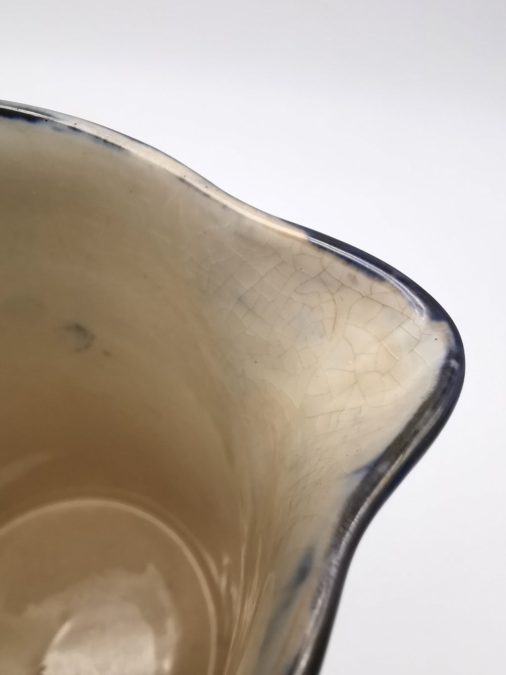 George Clews &Co Pottery Blue & Green Floral Stoneware Jug Pitcher
