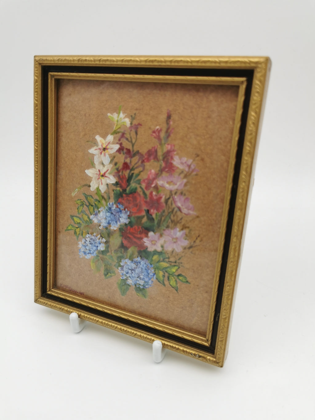 Pair of Original Floral Mini Art Paintings by K. McGowan