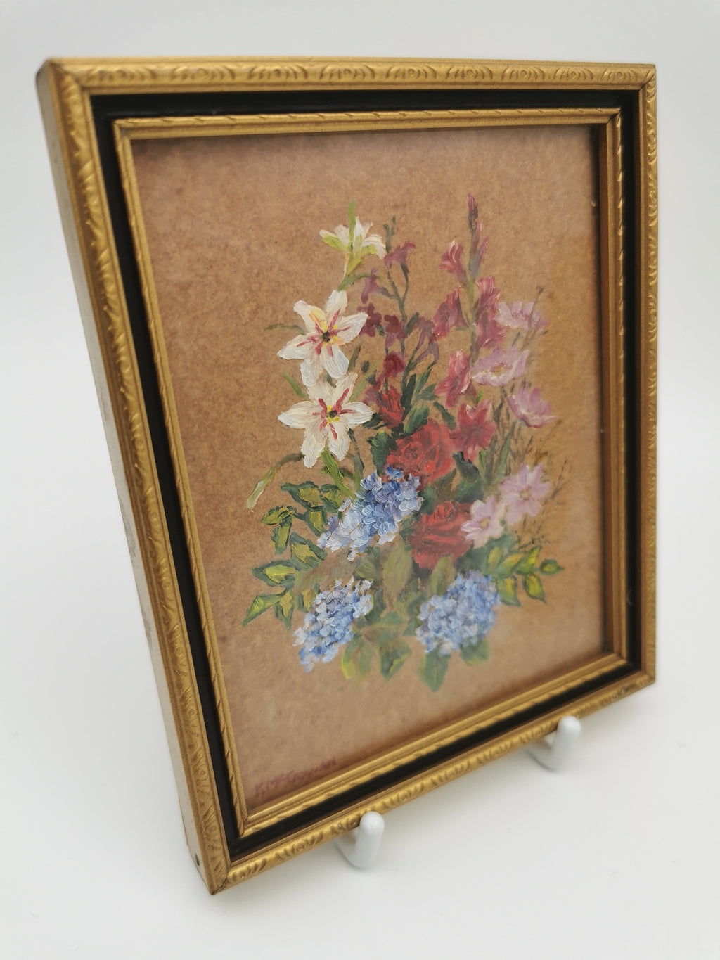 Pair of Original Floral Mini Art Paintings by K. McGowan