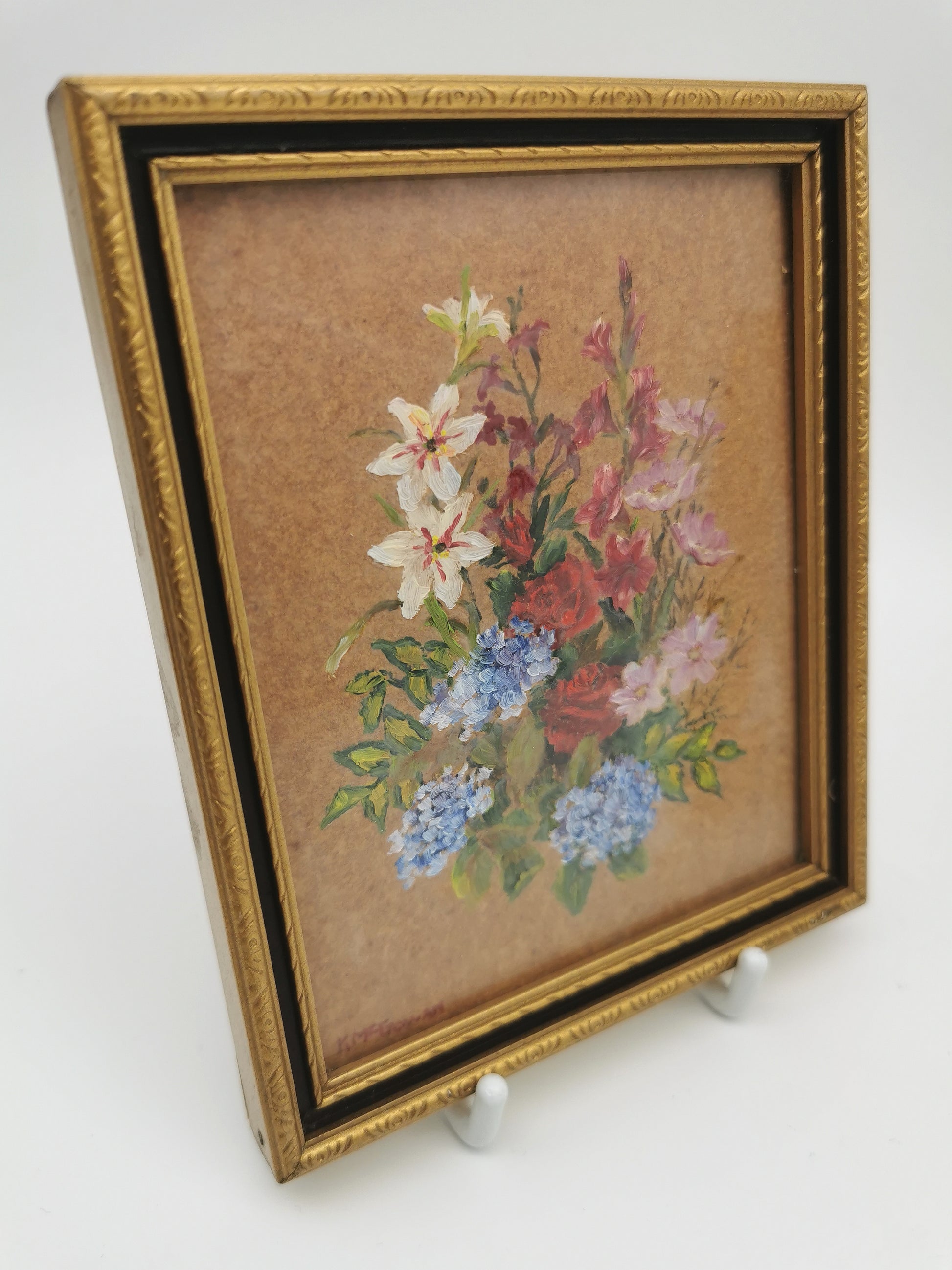 Pair of Original Floral Mini Art Paintings by K. McGowan