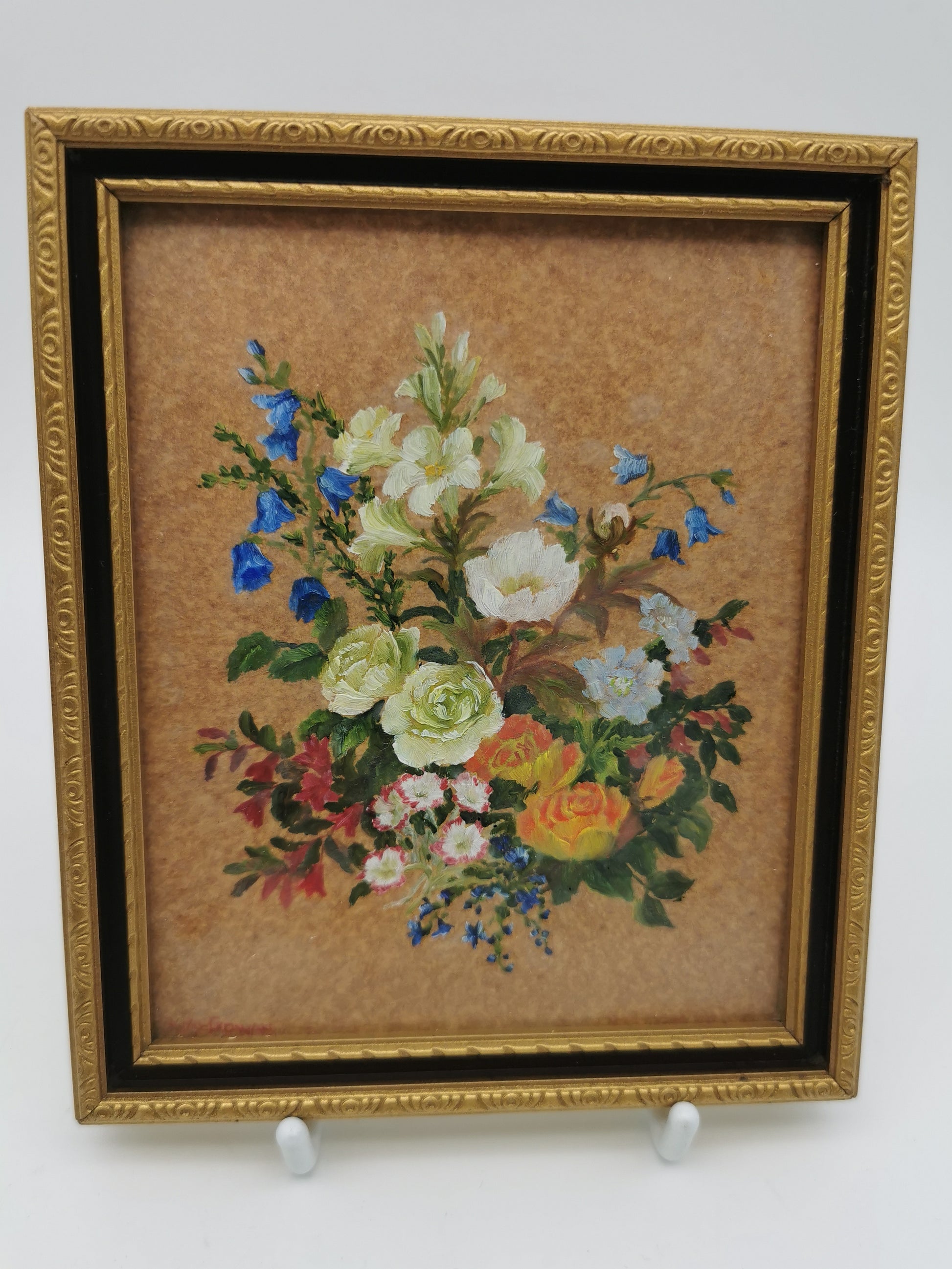 Pair of Original Floral Mini Art Paintings by K. McGowan