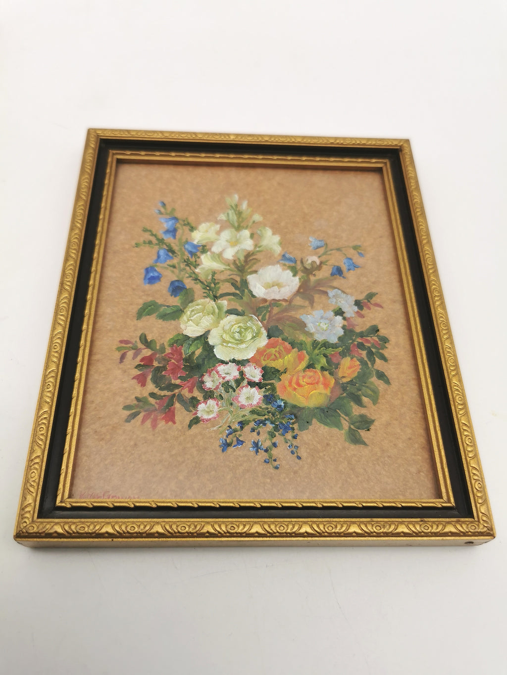 Pair of Original Floral Mini Art Paintings by K. McGowan