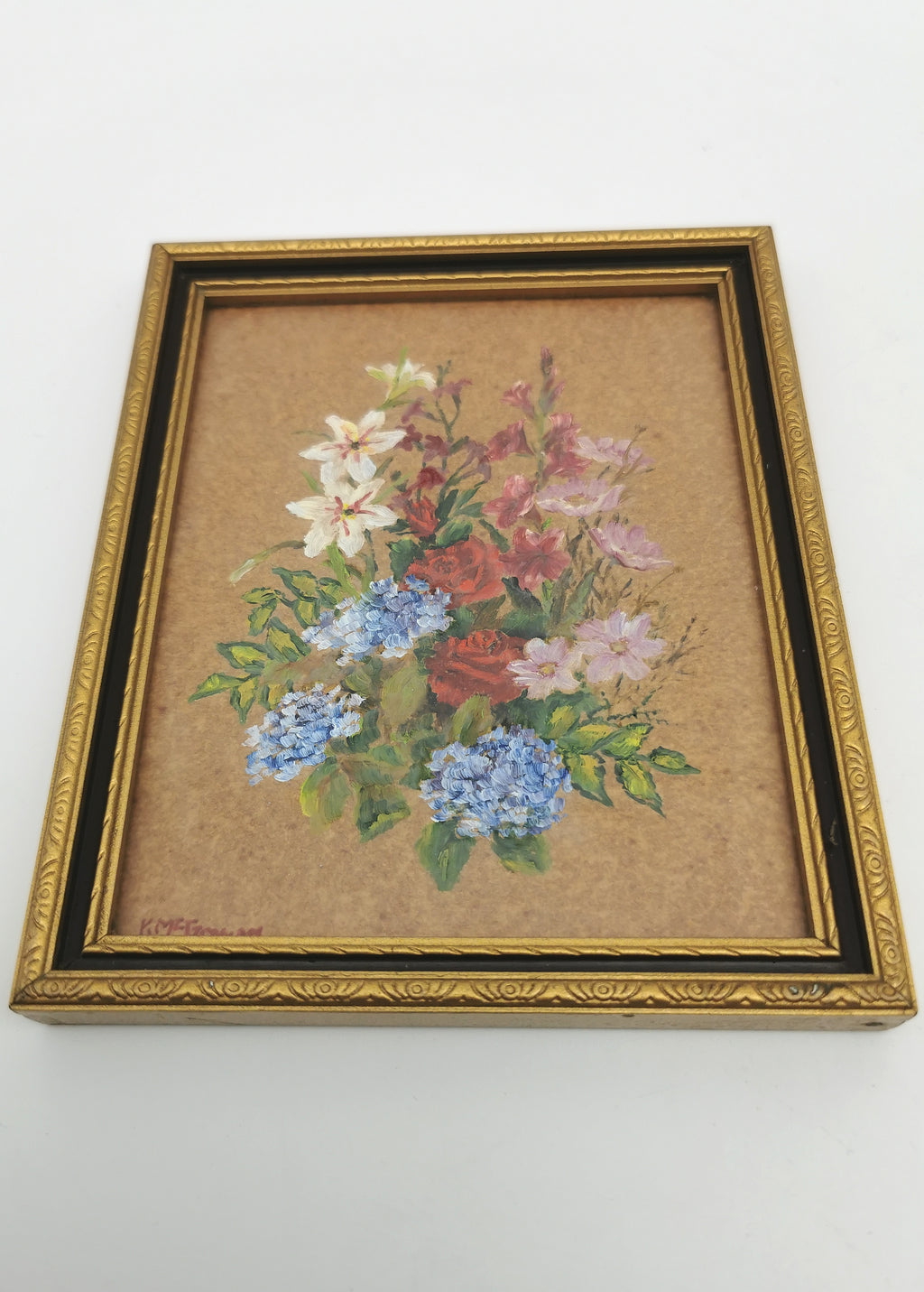 Pair of Original Floral Mini Art Paintings by K. McGowan