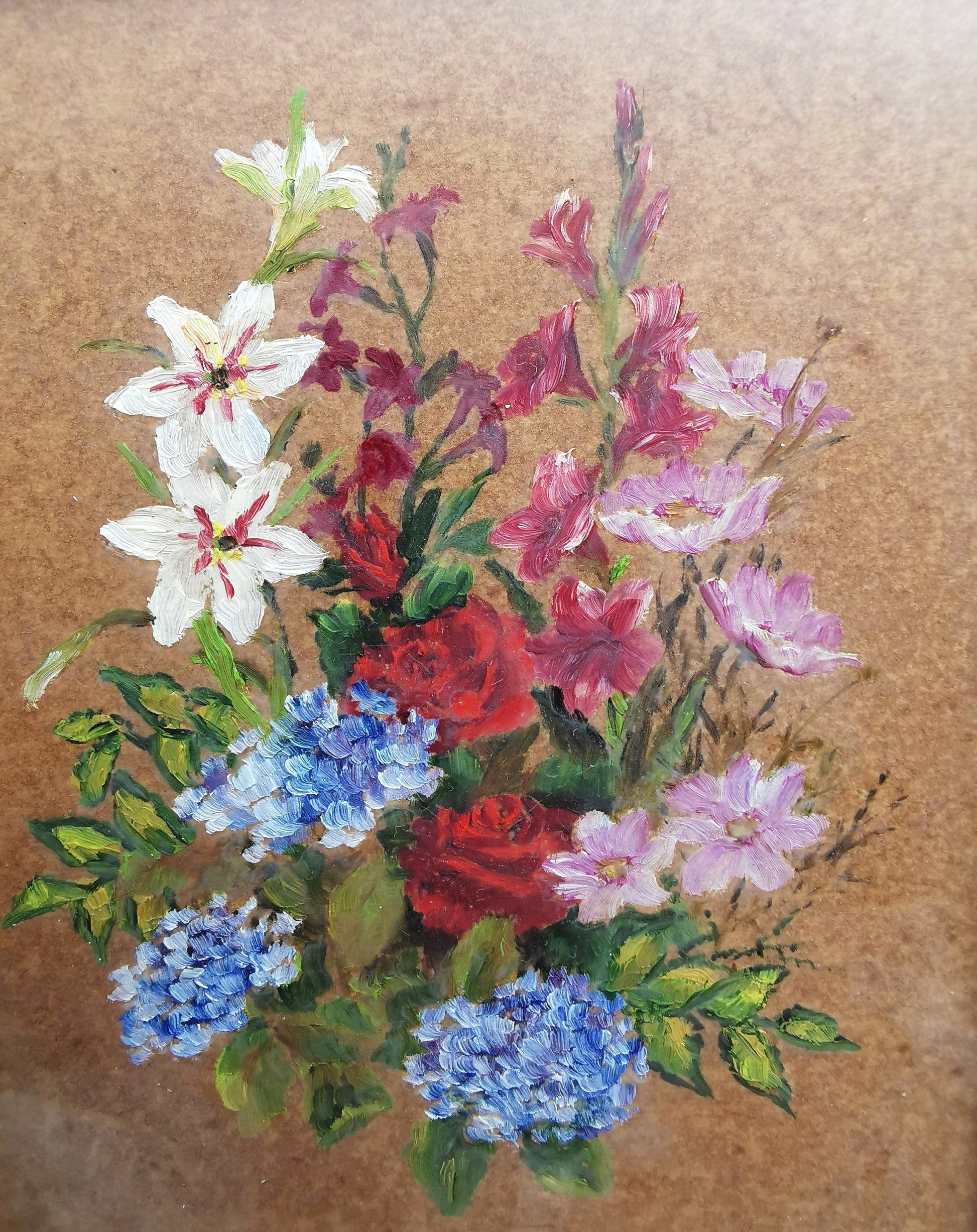 Pair of Original Floral Mini Art Paintings by K. McGowan