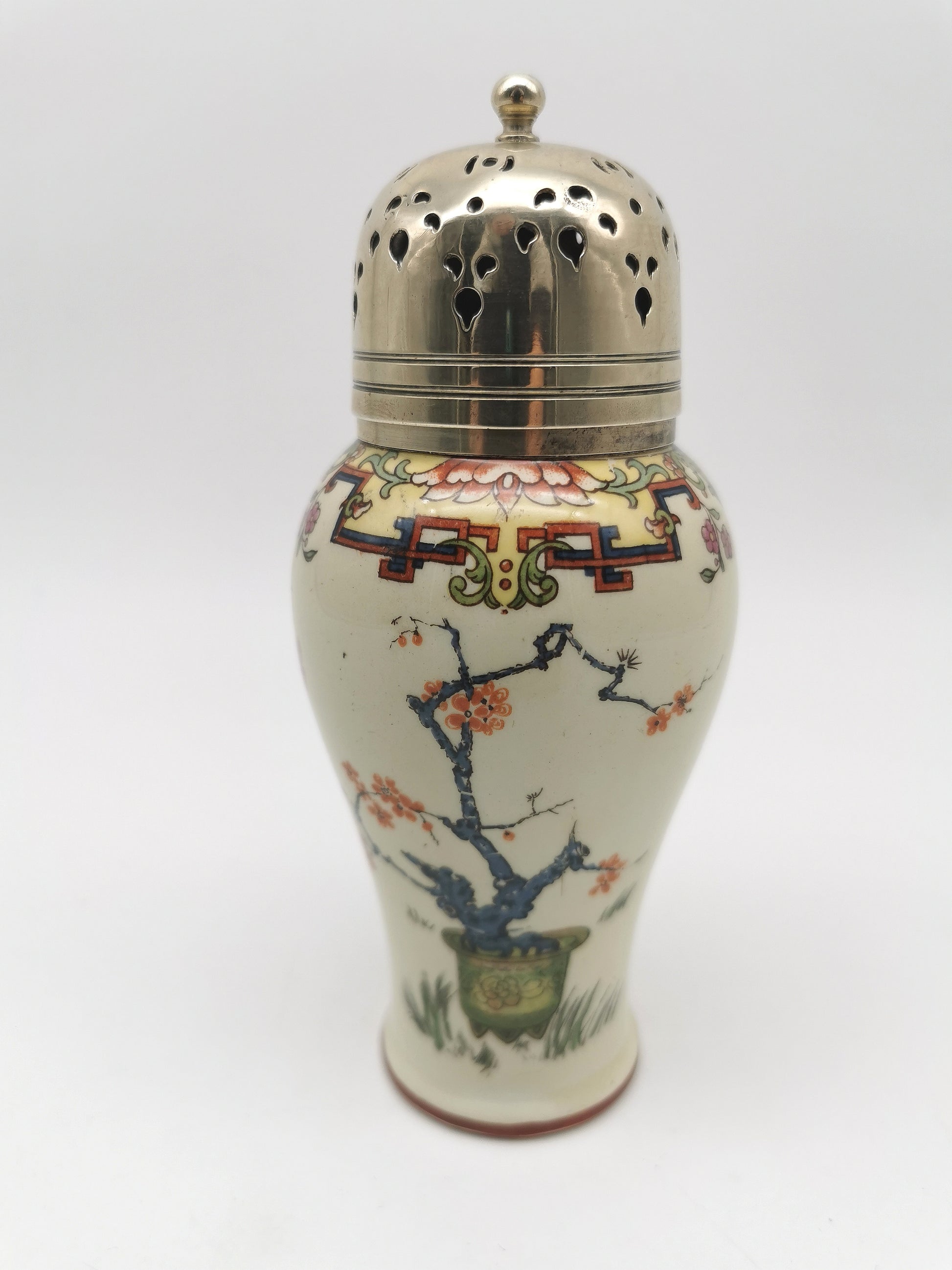 Antique H.M. & Co. Ltd. "Oriental" Sugar Caster – Victorian Chinoiserie Ceramic Shaker