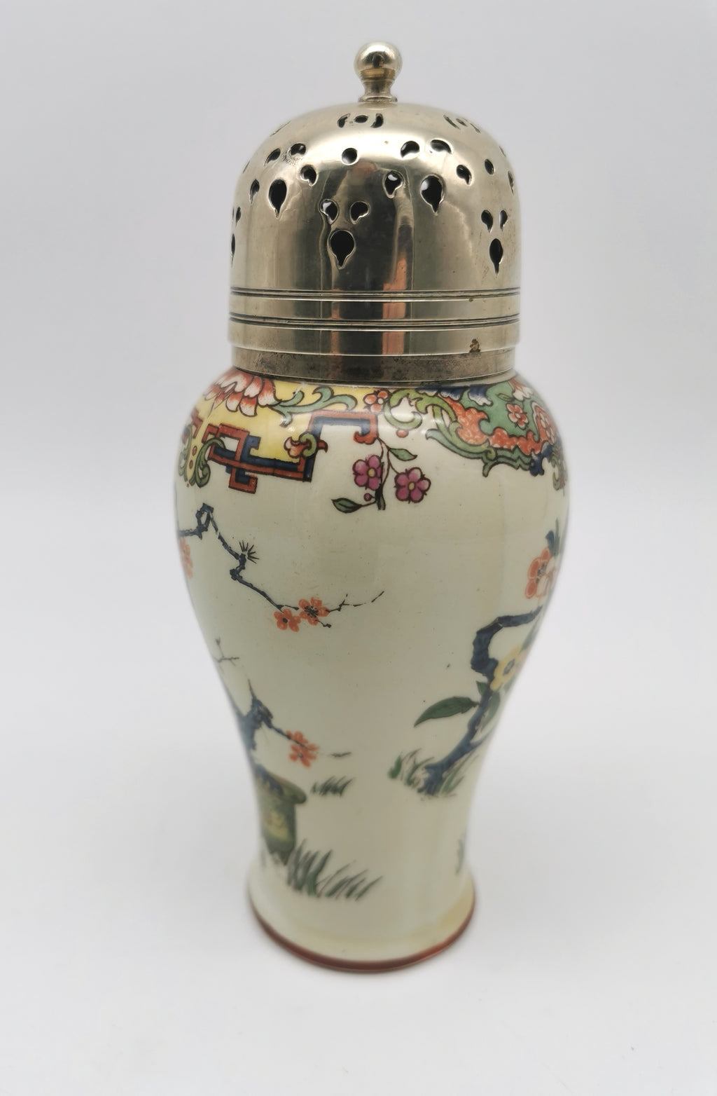 Antique H.M. & Co. Ltd. "Oriental" Sugar Caster – Victorian Chinoiserie Ceramic Shaker