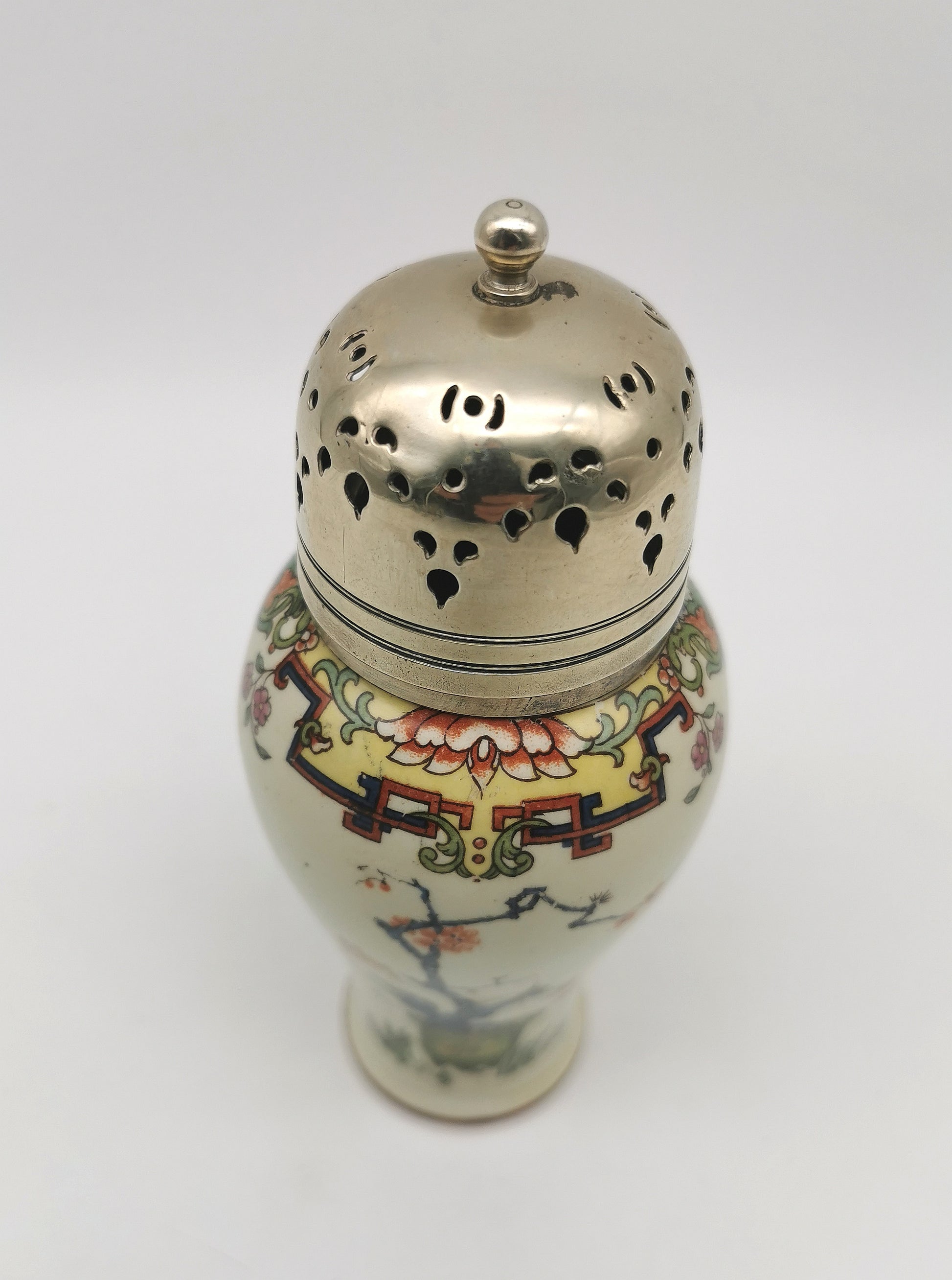 Antique H.M. & Co. Ltd. "Oriental" Sugar Caster – Victorian Chinoiserie Ceramic Shaker