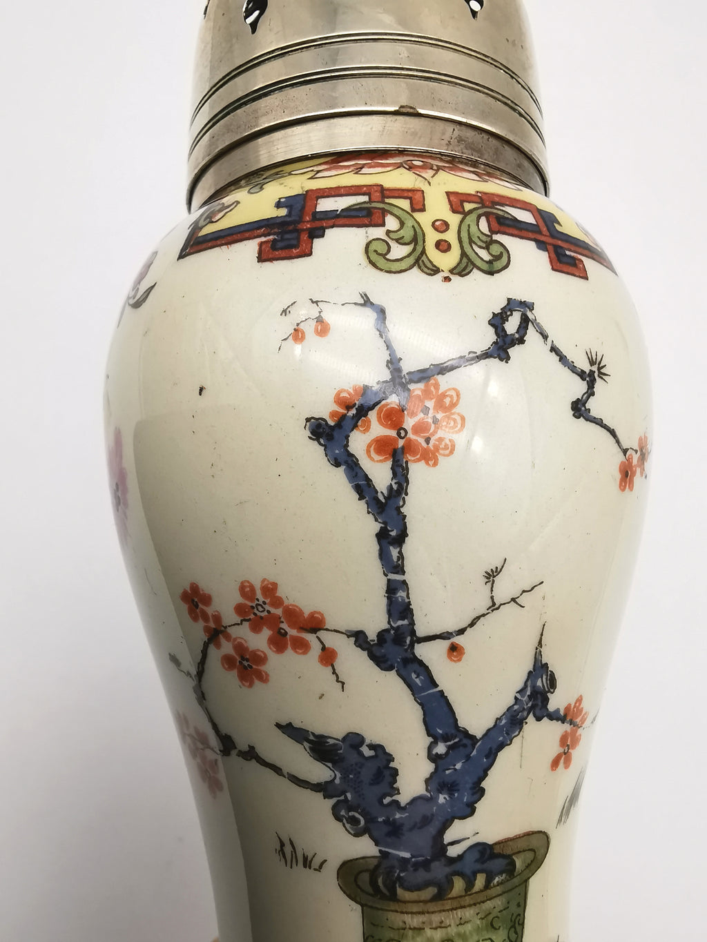 Antique H.M. & Co. Ltd. "Oriental" Sugar Caster – Victorian Chinoiserie Ceramic Shaker
