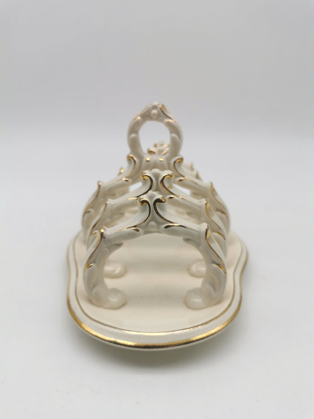 Ornate Design Gilt Accents Ceramic Toast Rack