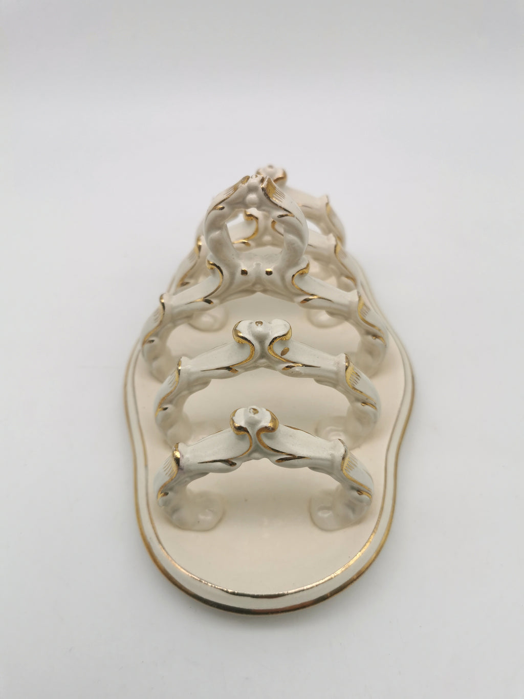 Ornate Design Gilt Accents Ceramic Toast Rack