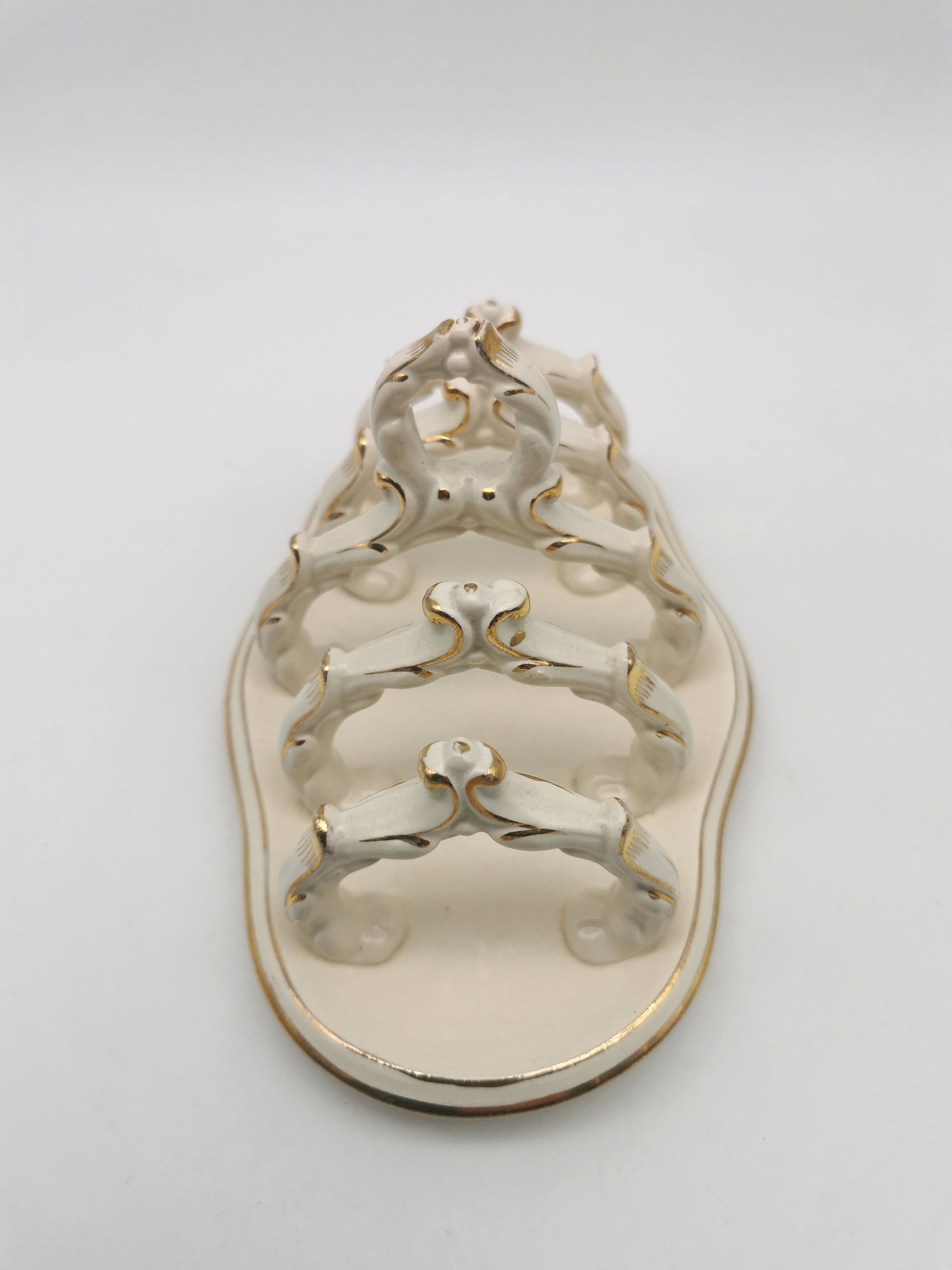 Ornate Design Gilt Accents Ceramic Toast Rack