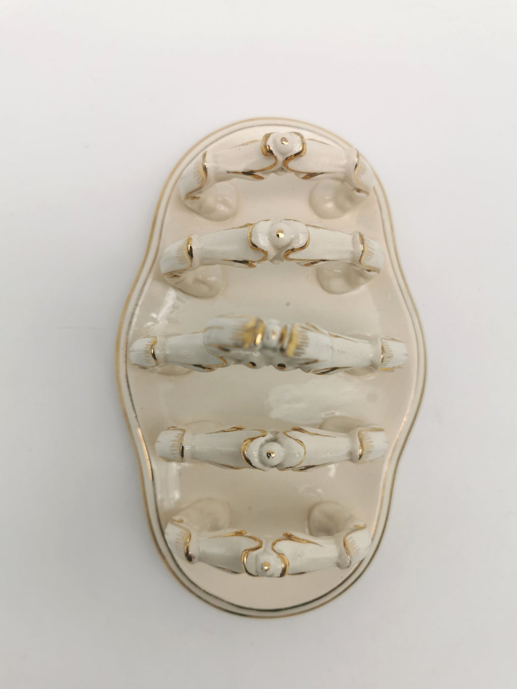 Ornate Design Gilt Accents Ceramic Toast Rack